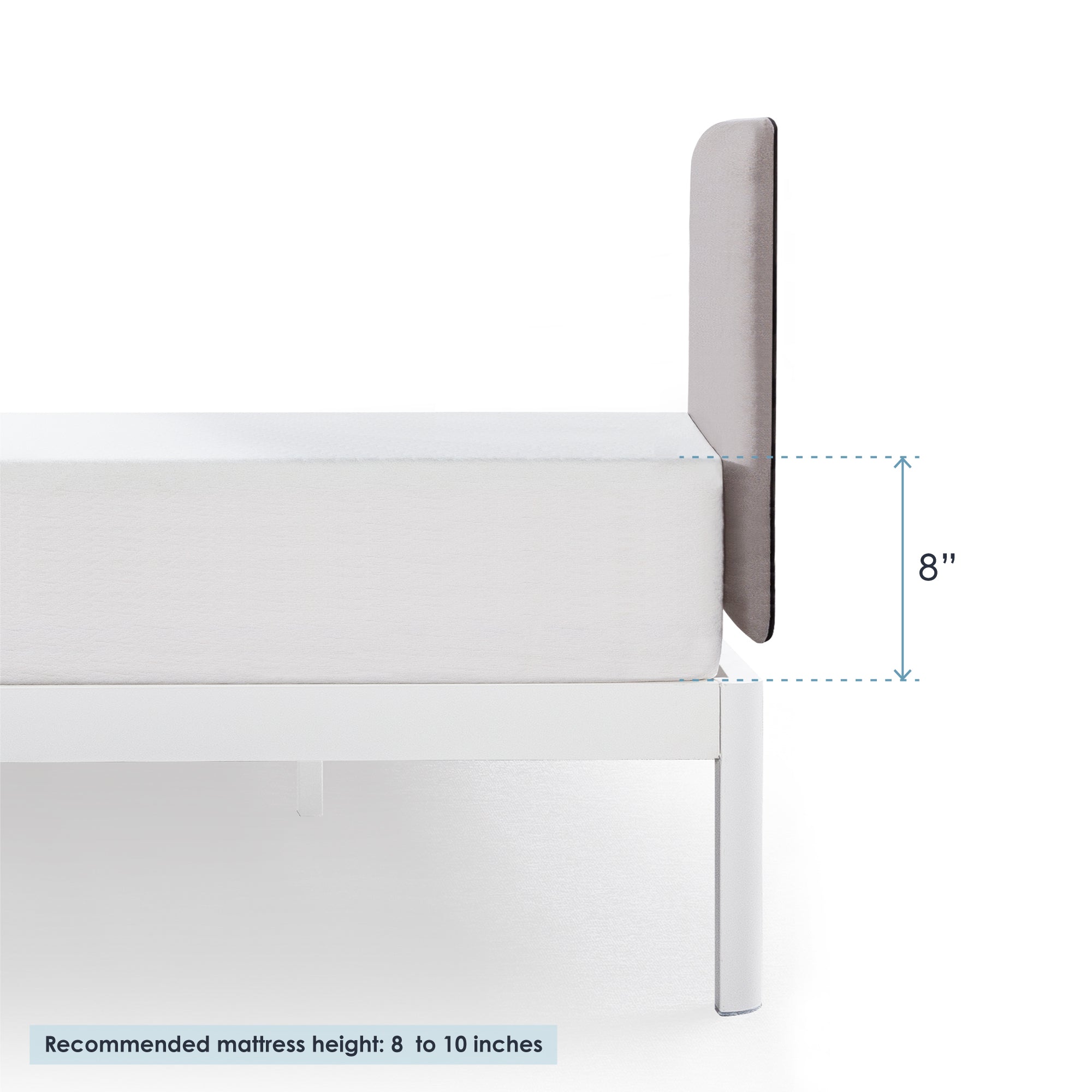 Mellow Metal & Wood Platform Bed Frame w/Upholstered Headboard, Full (Open Box)
