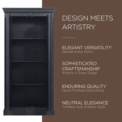 Mahala Nomad Wooden Cabinet in Black Distressed Finish