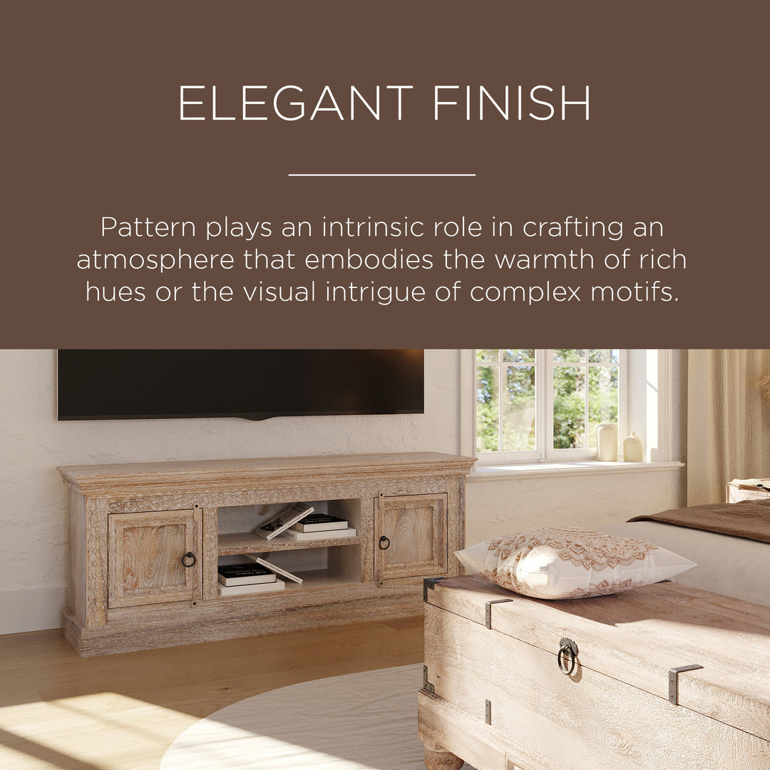 Maven Lane Handmade Heritage Wooden Media Unit, Distressed Natural Finish (Used) - VMInnovations