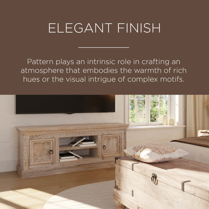 Maven Lane Handmade Heritage Wooden Media Unit, Distressed Natural Finish (Used) - VMInnovations