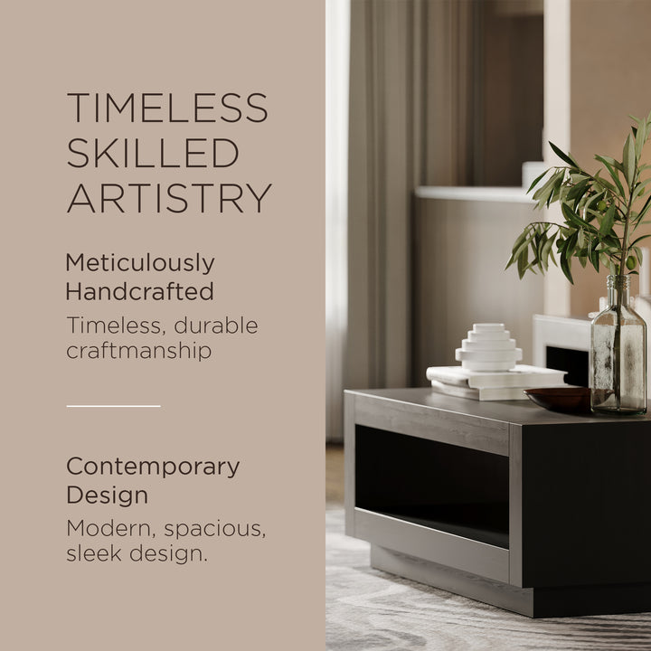 Maven Lane Contemporary Wooden Coffee Table in Refined Black Finish(Used) - VMInnovations