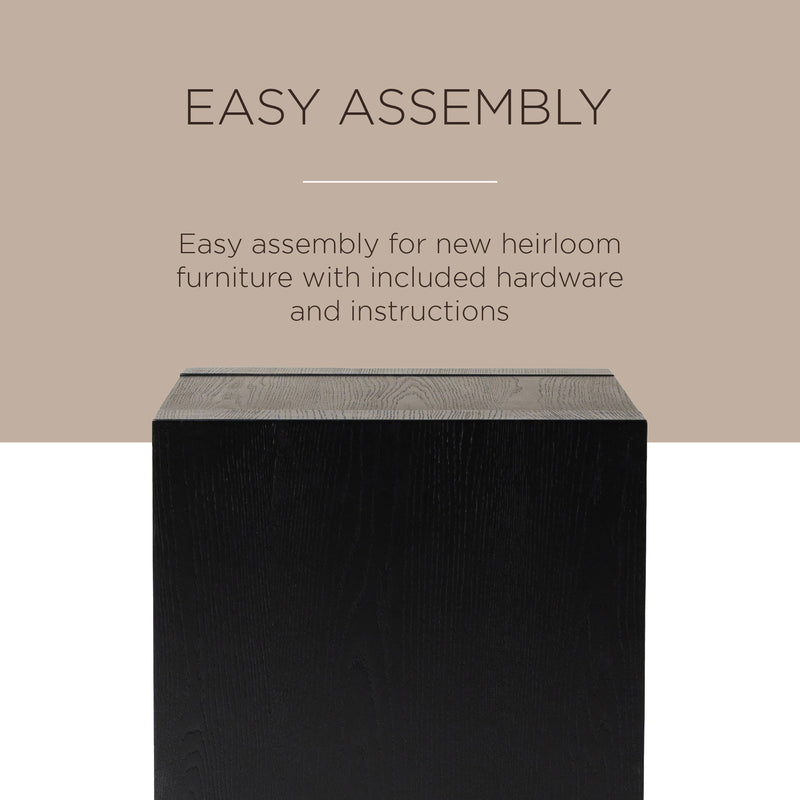 Maven Lane Artemis Contemporary Wooden Side Table in Refined Black Finish