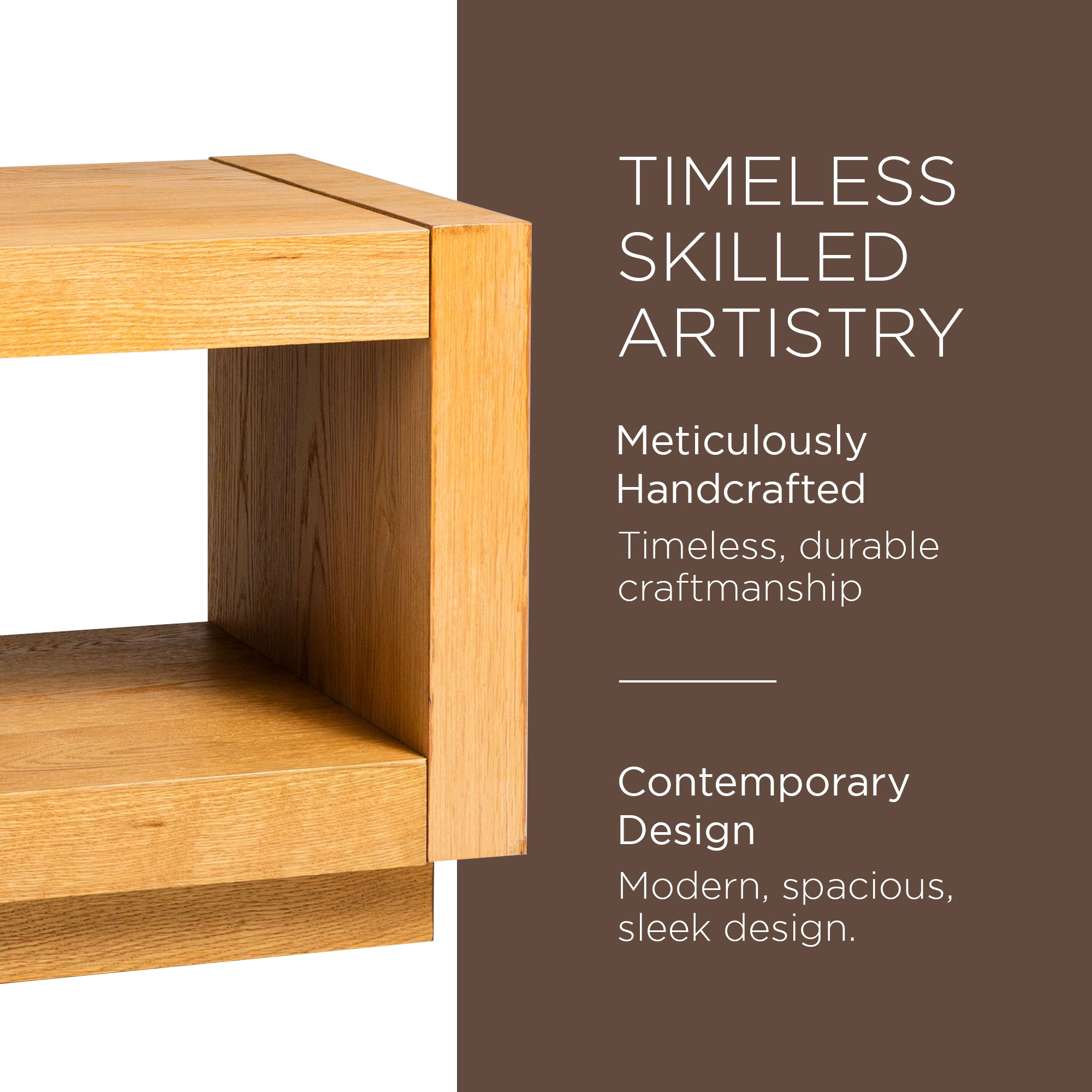 Maven Lane Contemporary Wooden Side Table in Refined Natural Finish (Used) - VMInnovations