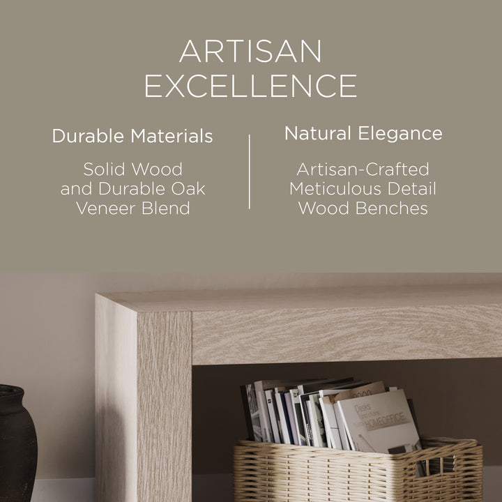 Maven Lane Zeno Contemporary Wooden Bench in Weathered Grey Finish - VMInnovations