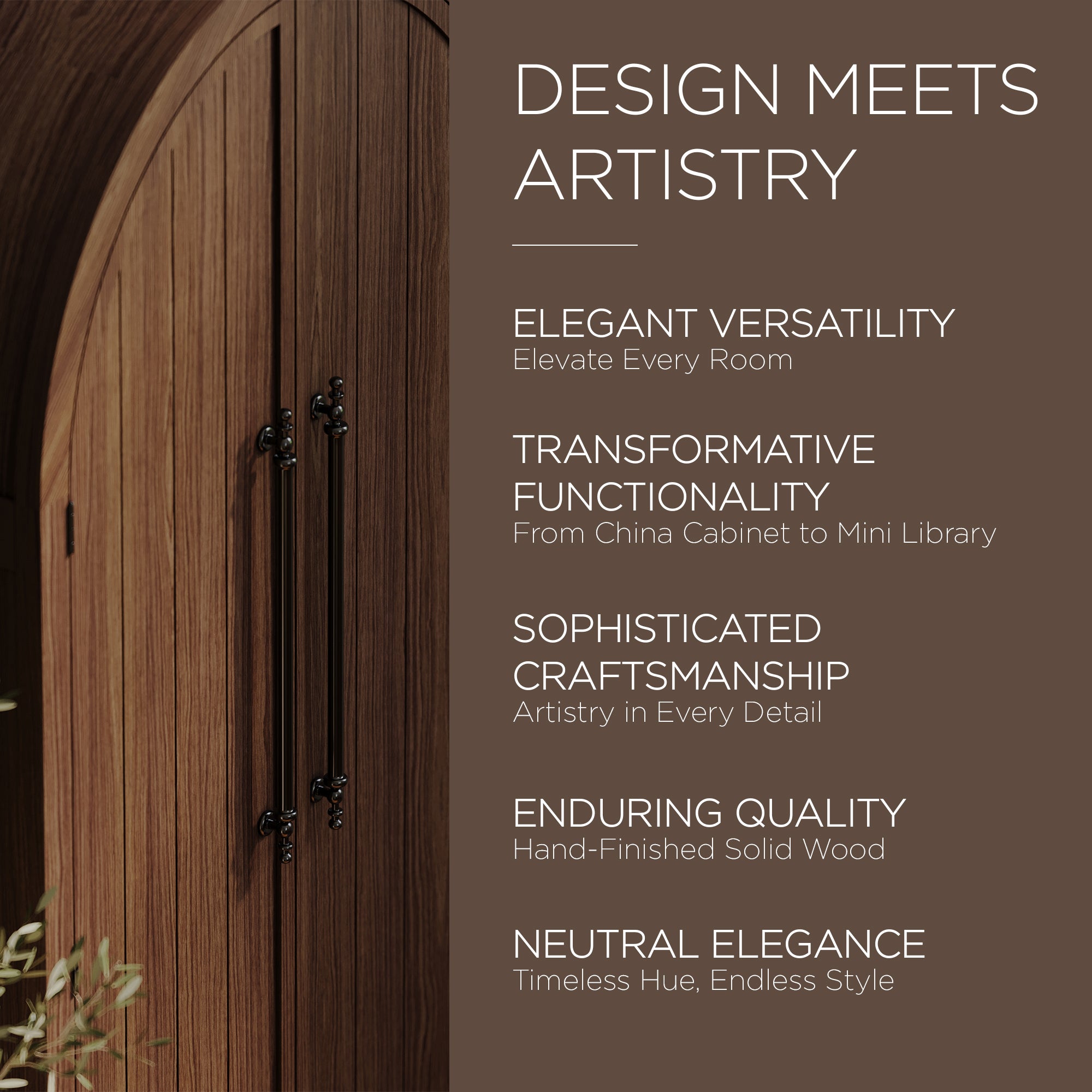 Maven Lane Selene Classical Wooden Cabinet in Antiqued Brown Finish (Used) - VMInnovations