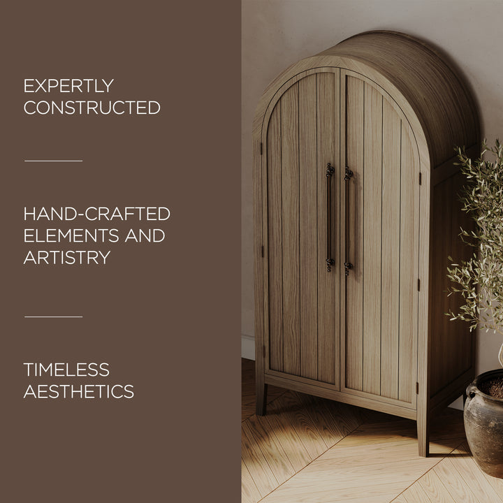 Maven Lane Selene Classical Wooden Cabinet in Antiqued Grey Finish (For Parts) - VMInnovations