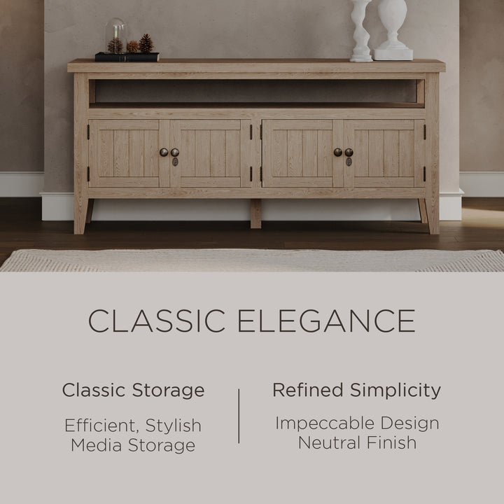 Maven Lane Turner Wooden Media Unit in Antiqued White Finish (Used) - VMInnovations