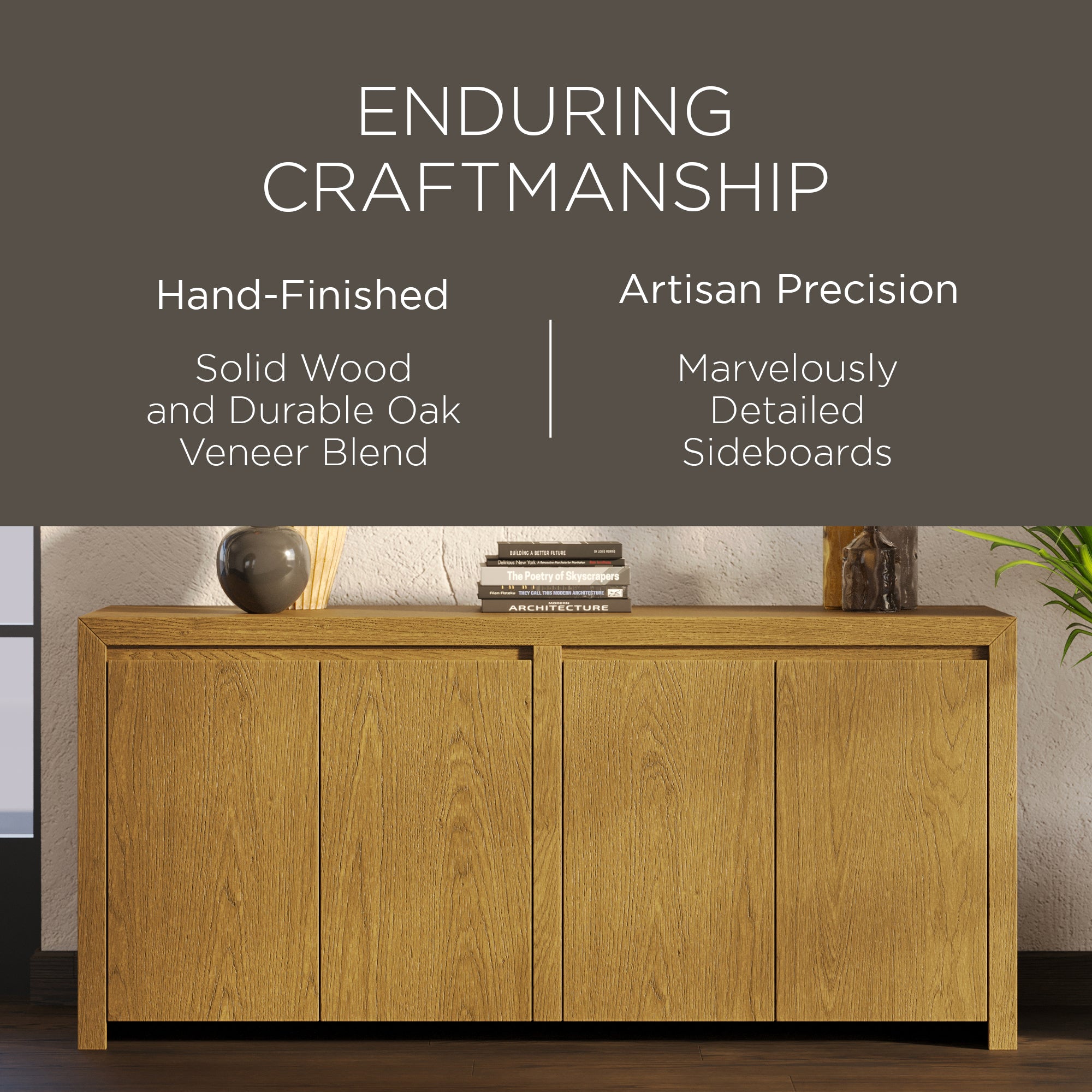 Maven Lane Contemporary Wooden Sideboard in Refined Natural Finish (Open Box) - VMInnovations
