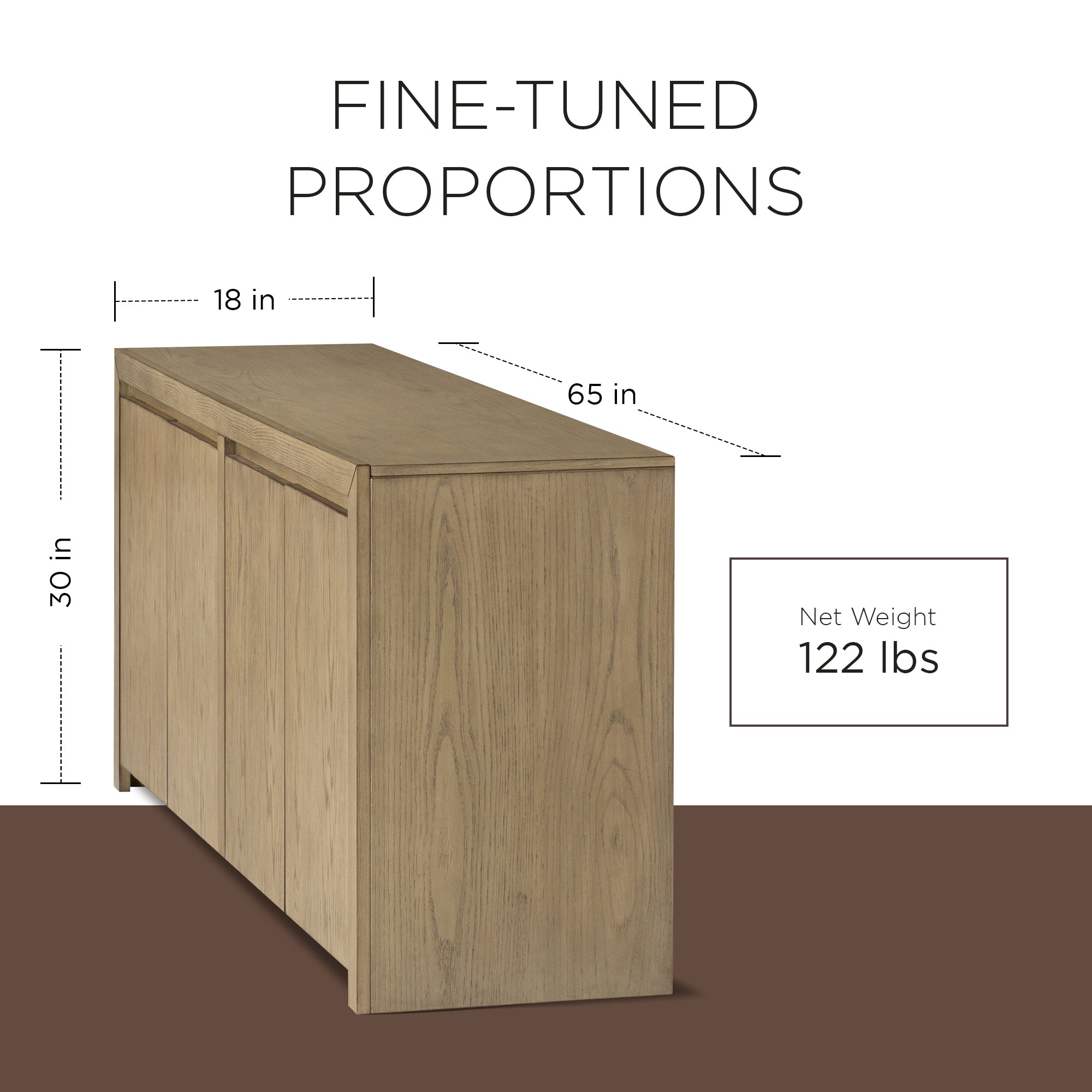 Maven Lane Iris Contemporary Wooden Sideboard in Refined Grey Finish (Open Box) - VMInnovations