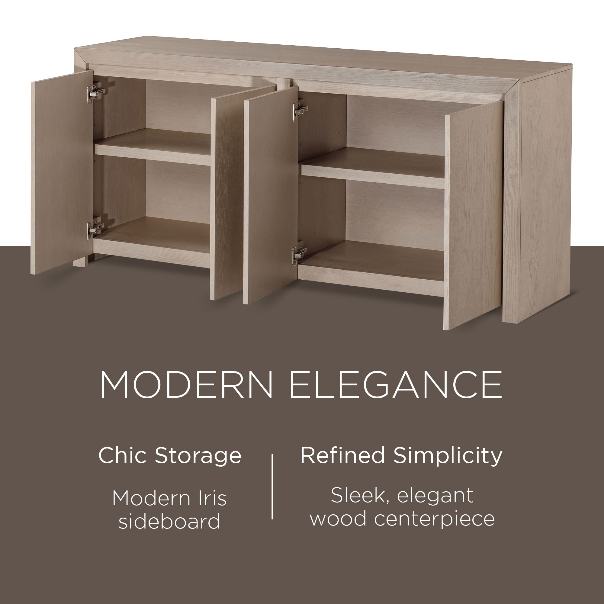 Maven Lane Iris Contemporary Wooden Sideboard in Refined White Finish (Used) - VMInnovations