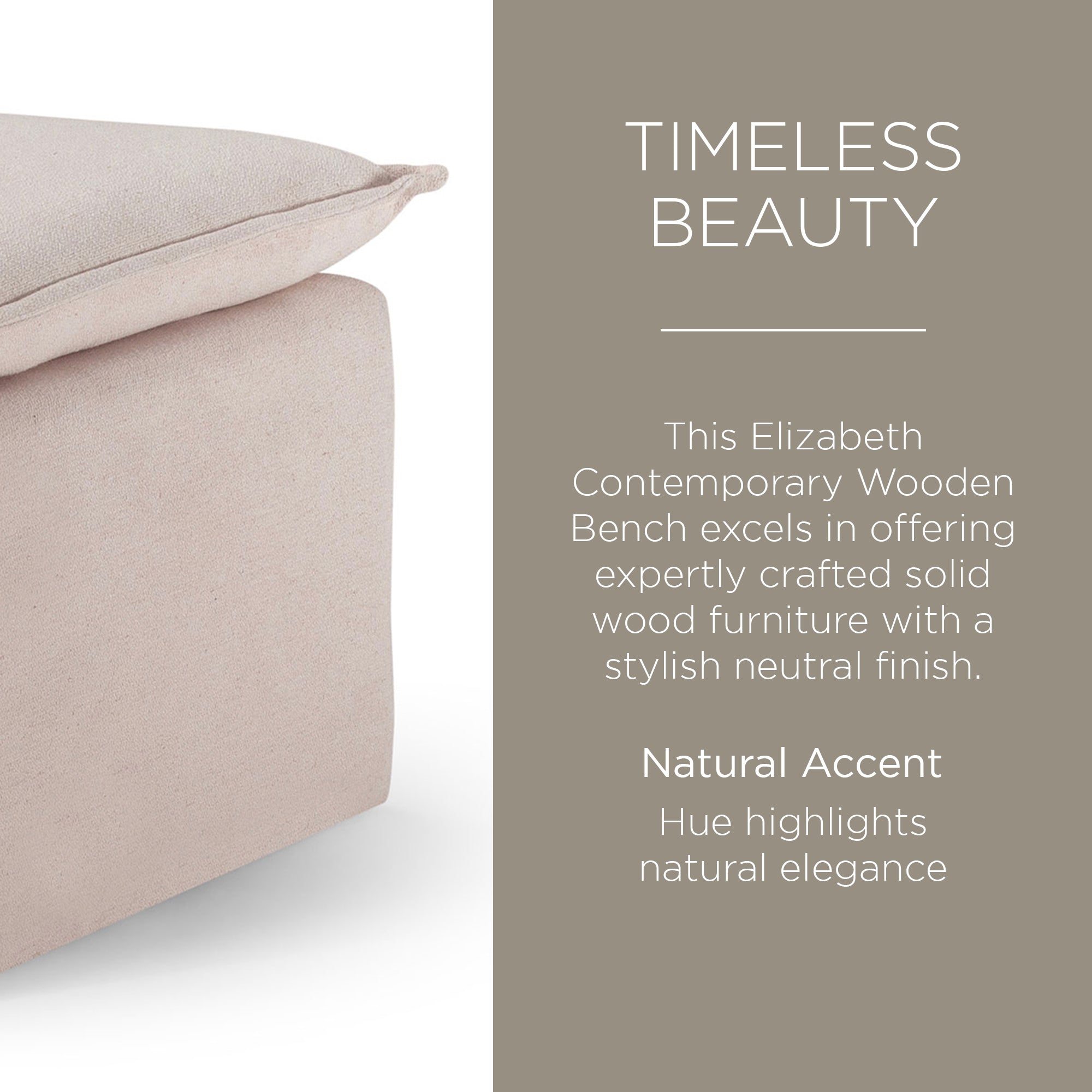 Maven Lane Claude Rustic Ottoman in Cream Fabric Upholstery (Open Box) - VMInnovations