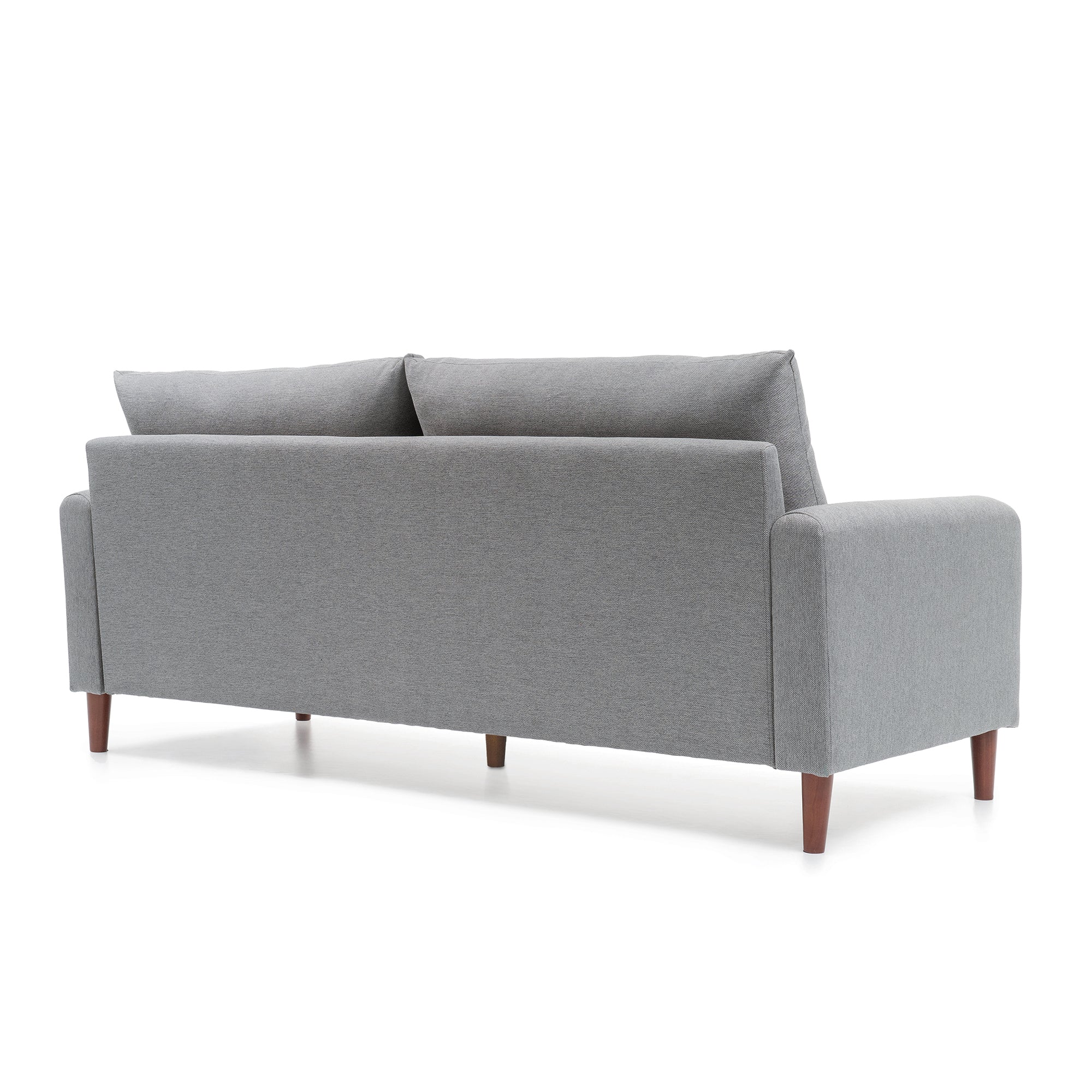 Mellow MAE Mid-Century Modern Curved Arm Sofa with Solid Wood Legs, Light Grey - VMInnovations