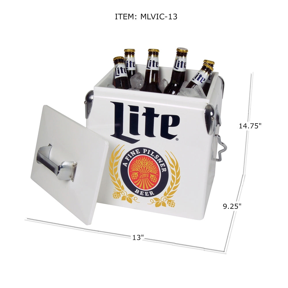 Koolatron Official Miller Lite Design 14 Quart 13 Liter Beer Cooler (Open Box) - VMInnovations