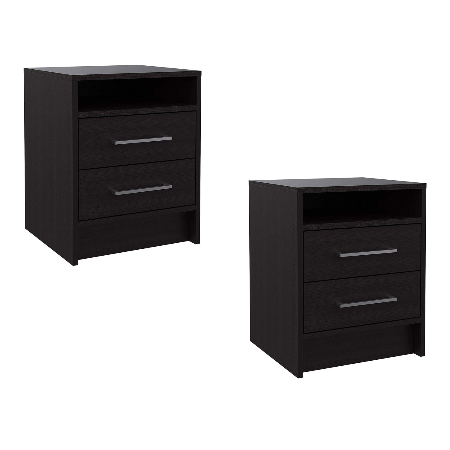 TUHOME Eter Nightstand Bedroom End Table with 2 Drawers, Espresso (2 Pack) - VMInnovations