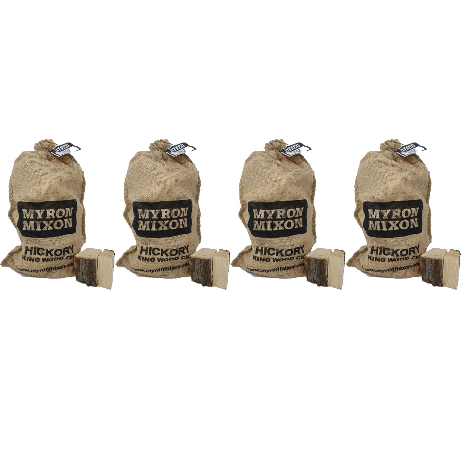 Myron Mixon Smokers BBQ Wood Chunks for Smoking & Grilling, Hickory (4 Pack)