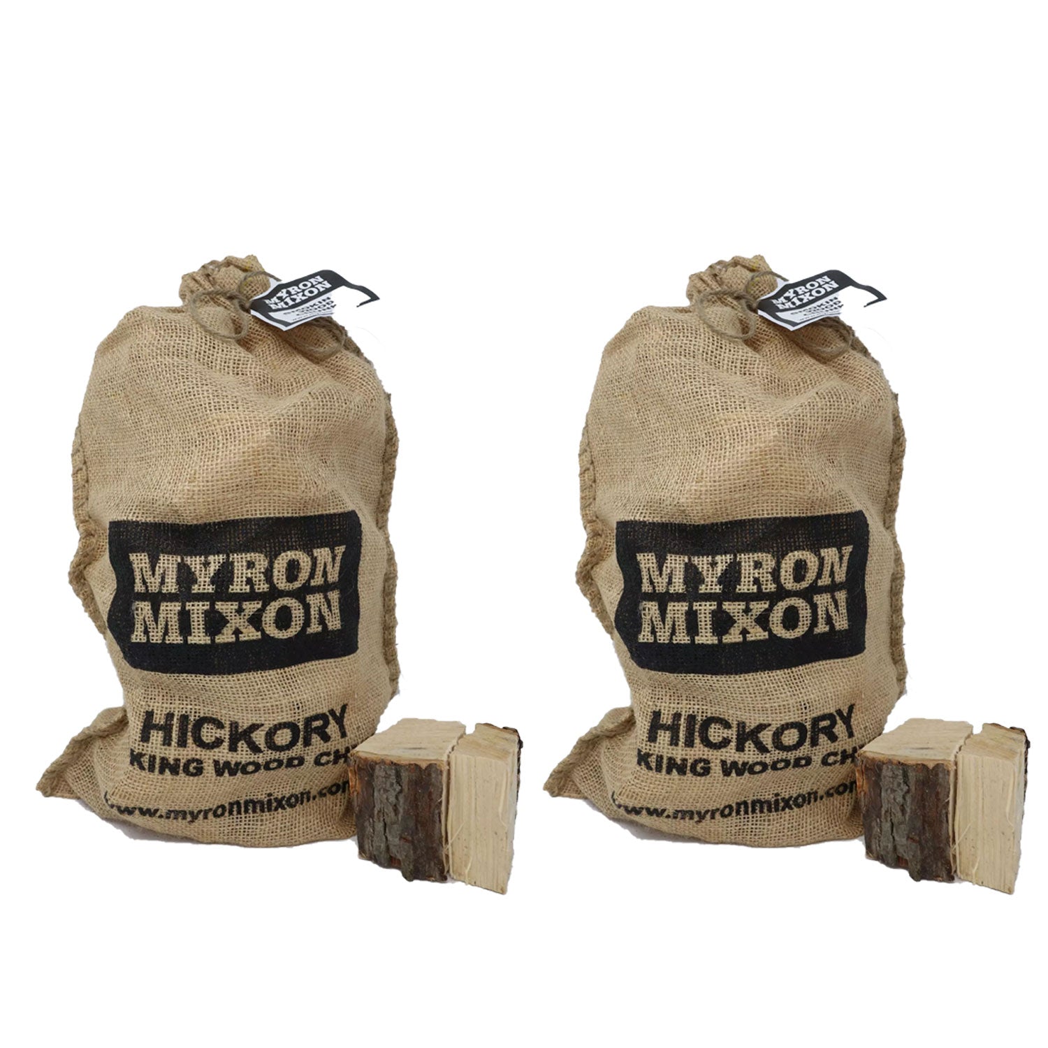 Myron Mixon Smokers BBQ Wood Chunks For Smoking & Grilling, Hickory (2 Pack) - VMInnovations