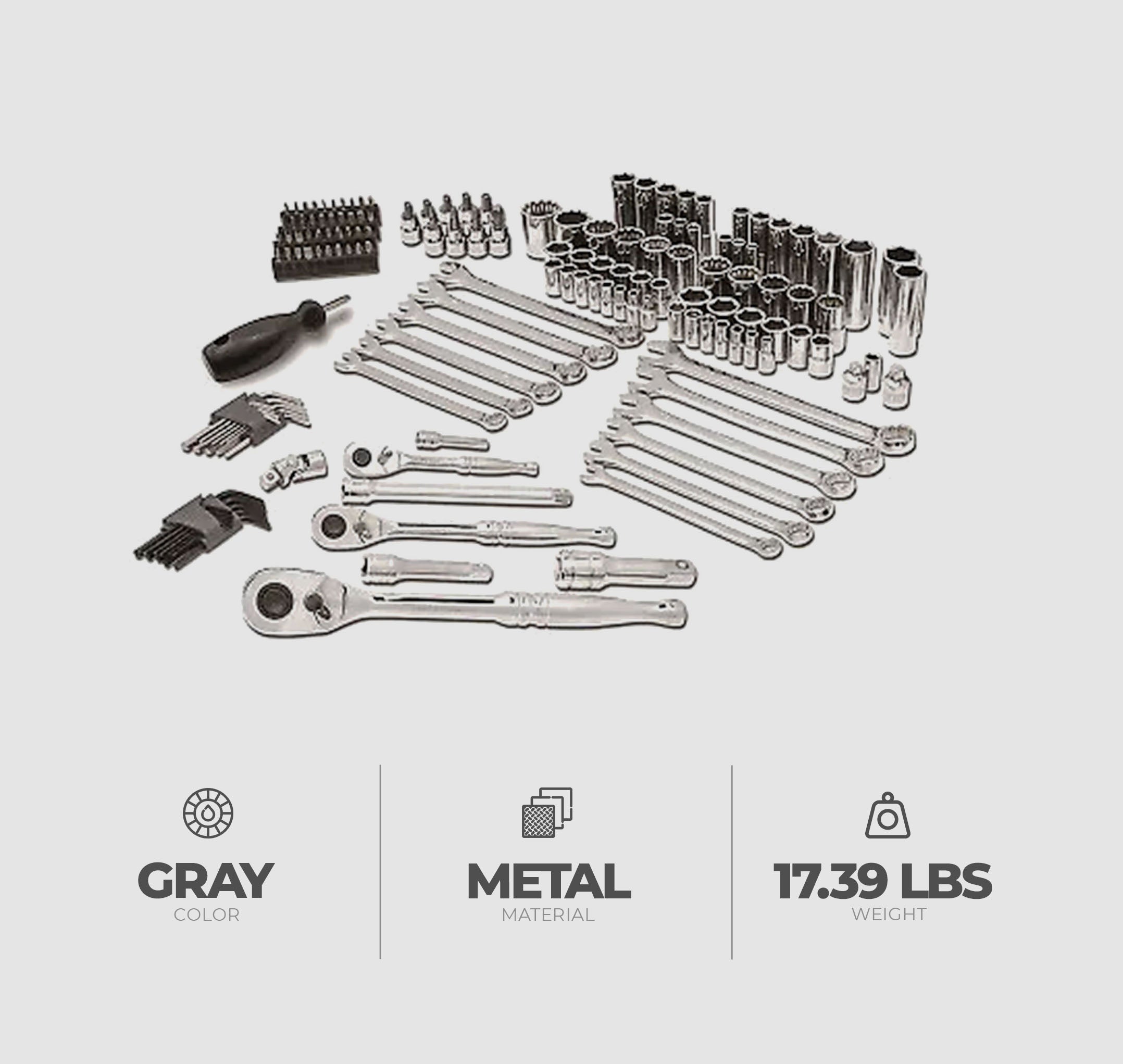 Master Mechanic 152pc Mechanics SAE & Metric Assorted Socket Tool Kit(For Parts) - VMInnovations