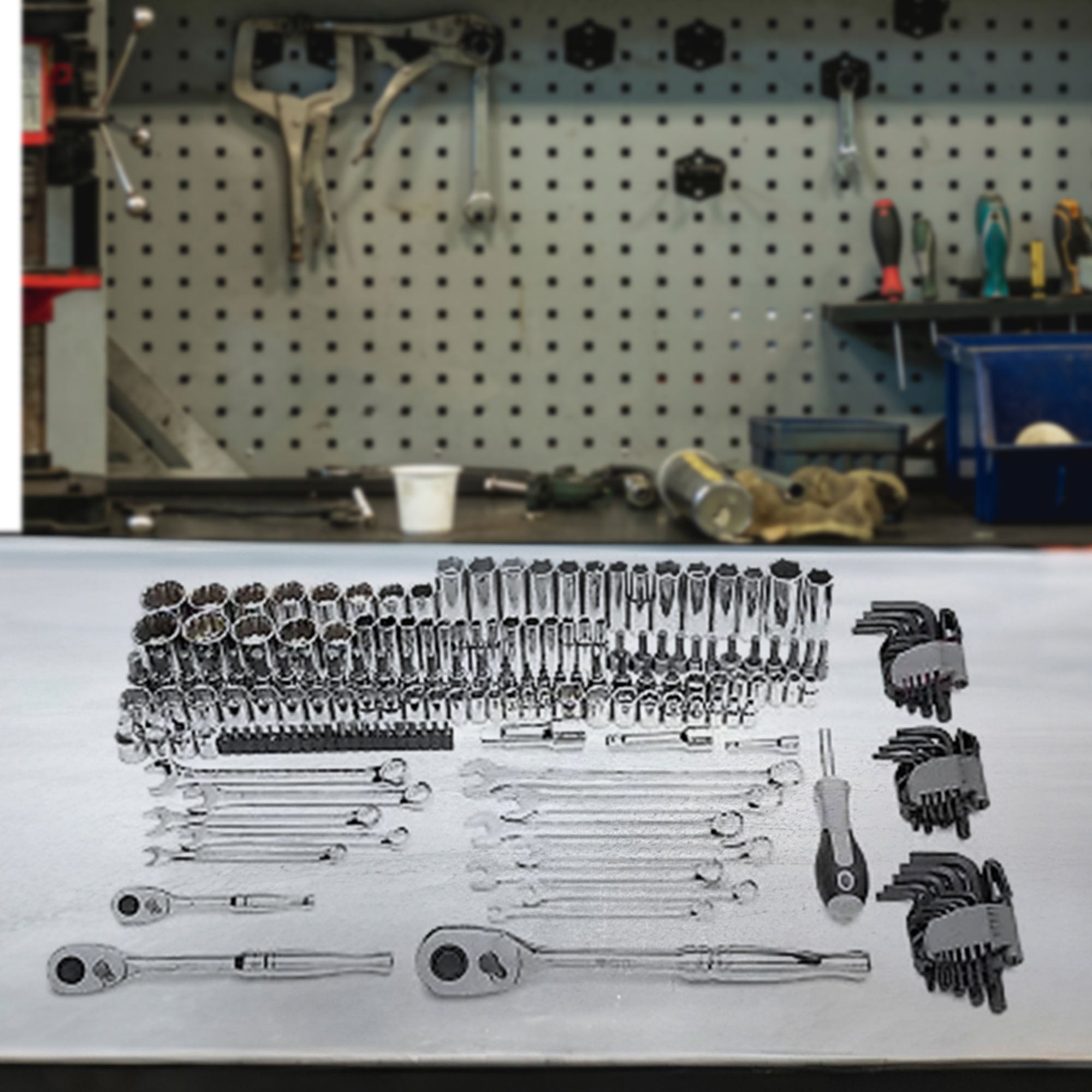 Master Mechanic 180 Piece Mechanics SAE and Metric Assorted Socket Tool Kit - VMInnovations