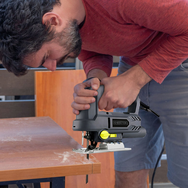 Master Mechanic 6.5 Amp 3,000 RPM Steel Jig Saw Power Hand Tool for Wood, Gray - VMInnovations