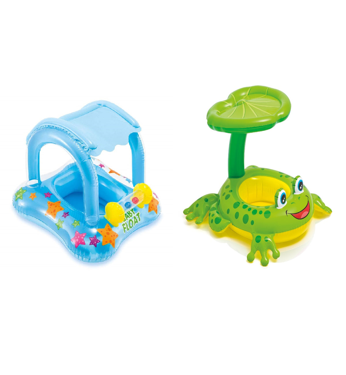 Intex Froggy Friend Shaded Baby Float w/ Intex Float Inflatable Kiddie Raft