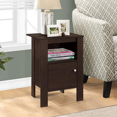 Monarch Specialties Contemporary Accent Rectangular Side End Table, Cappuccino
