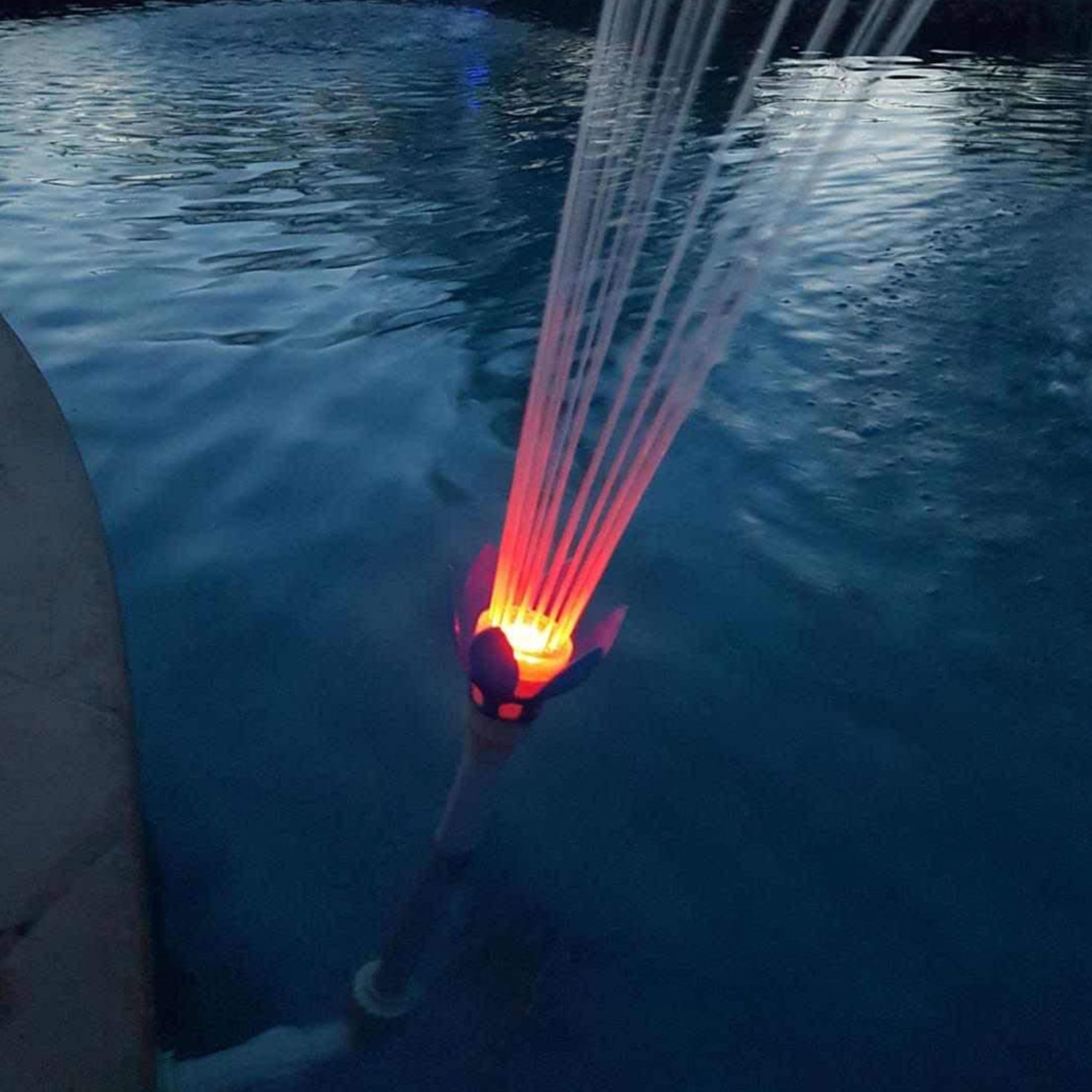 Magic Pool Fountain Water Powered Swimming Pool Fountain w/ Multicolor LED Bulb - VMInnovations