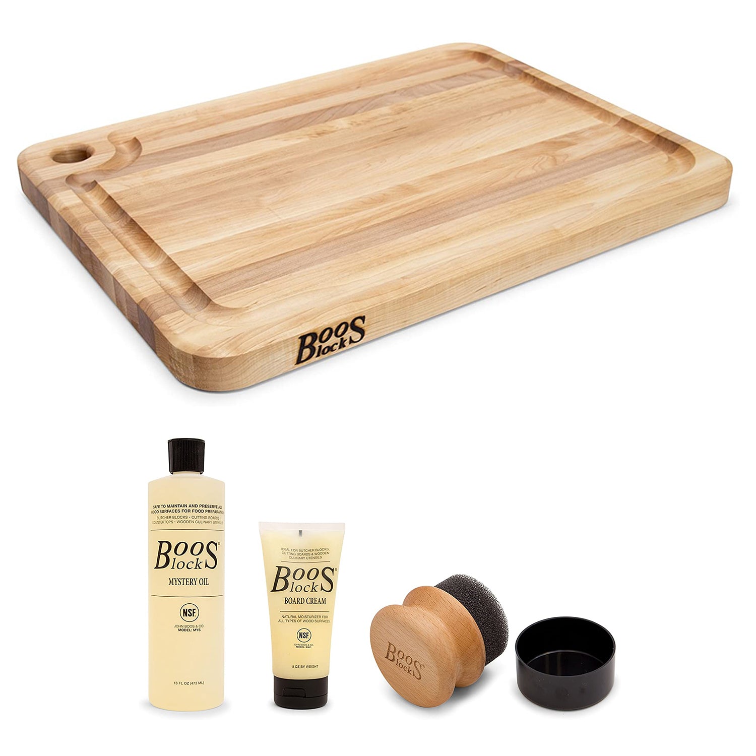John Boos Block 20 x 15" Wood Reversible Cutting Board Board Maintenance Set - VMInnovations