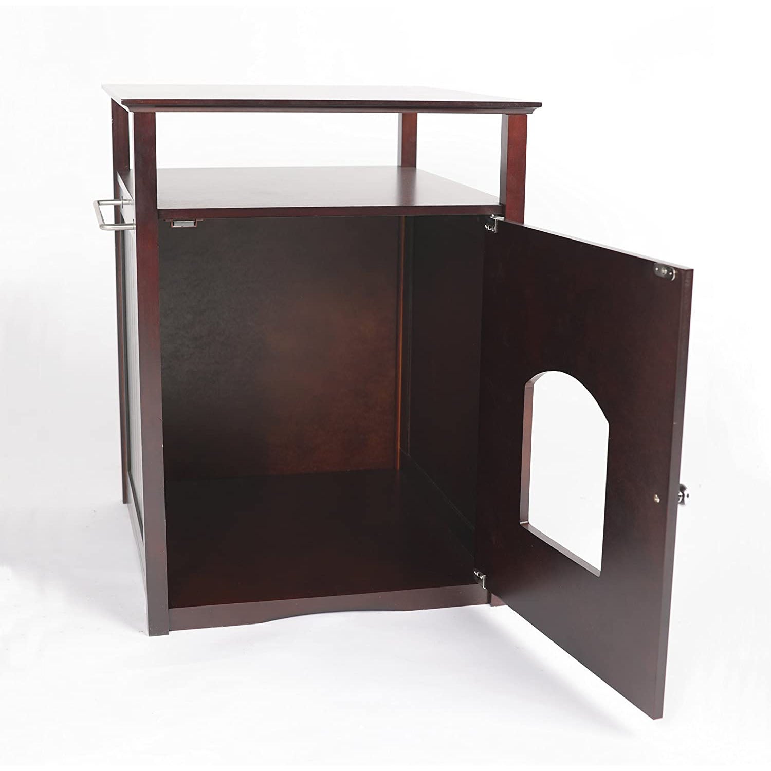 Merry Products Decorative Pet Cage w/ Protection Box End Table, Black + Merry Products Decorative Cat Enclosed Litter Box Washroom Night Stand, Espresso