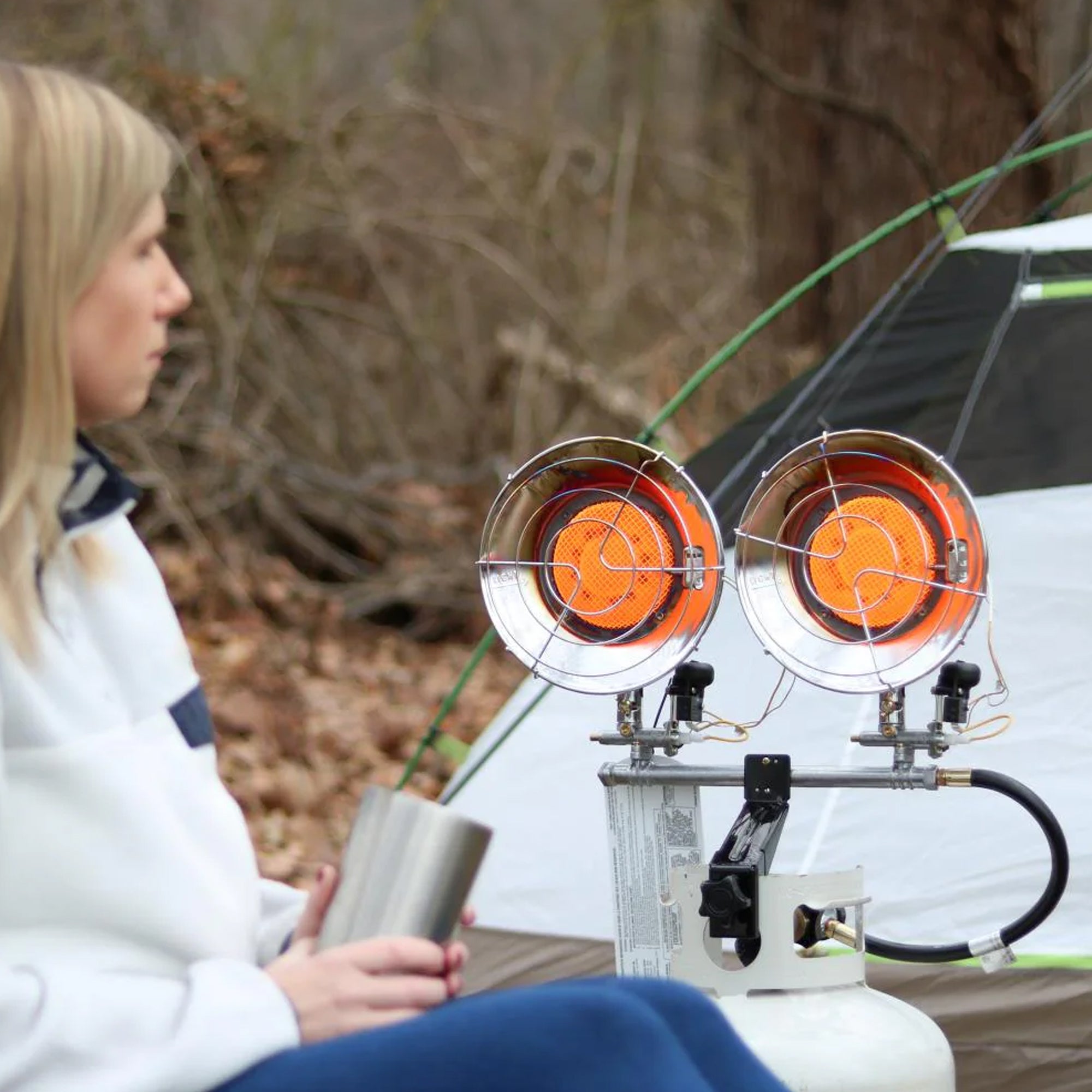 Mr. Heater 30,000 BTU 2 Burner Propane Tank Top Heater Lamp with Auto Shut Off - VMInnovations