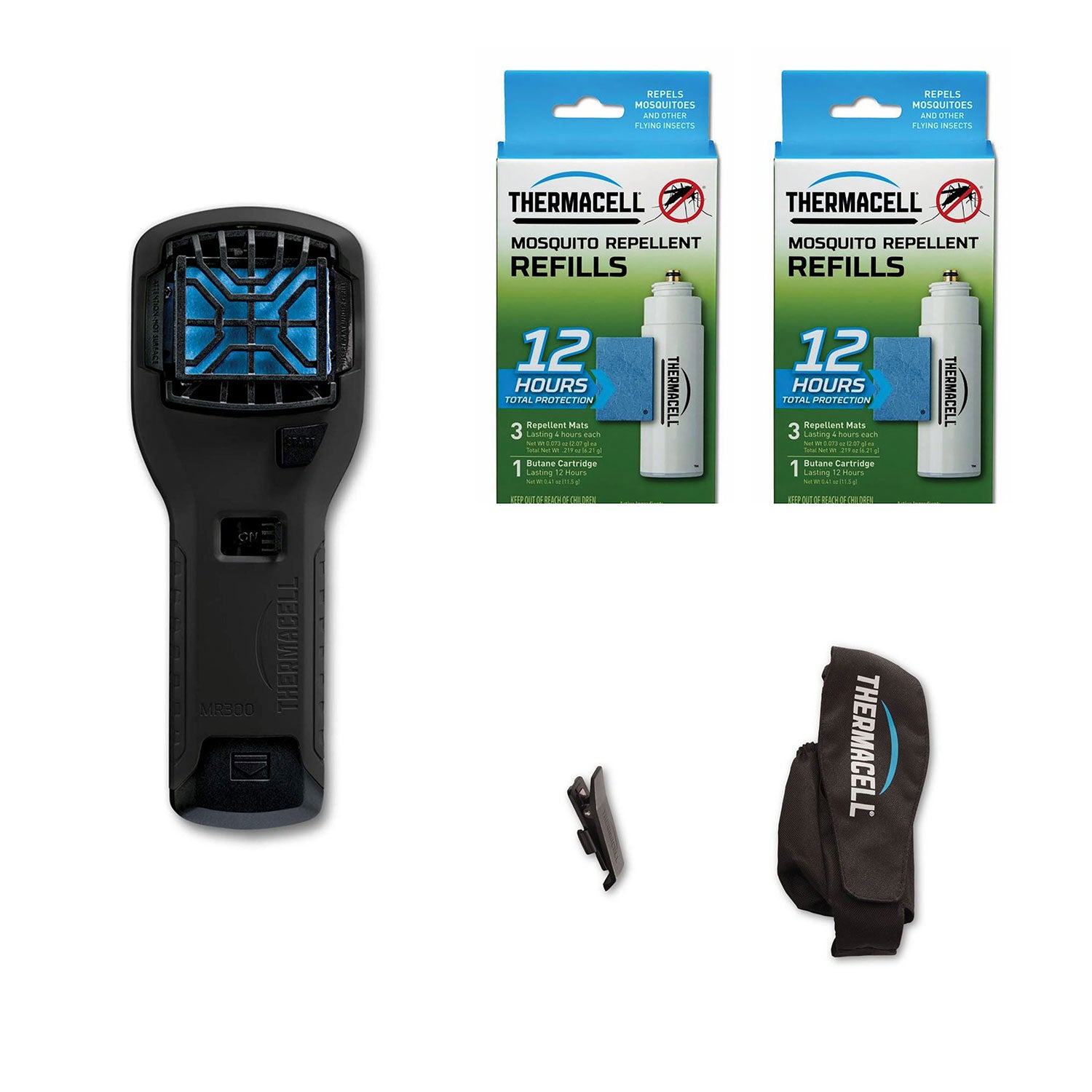 Thermacell MR300L Mosquito Repellent & 12-Hour Refill Pack (2 Pack) & Holster - VMInnovations