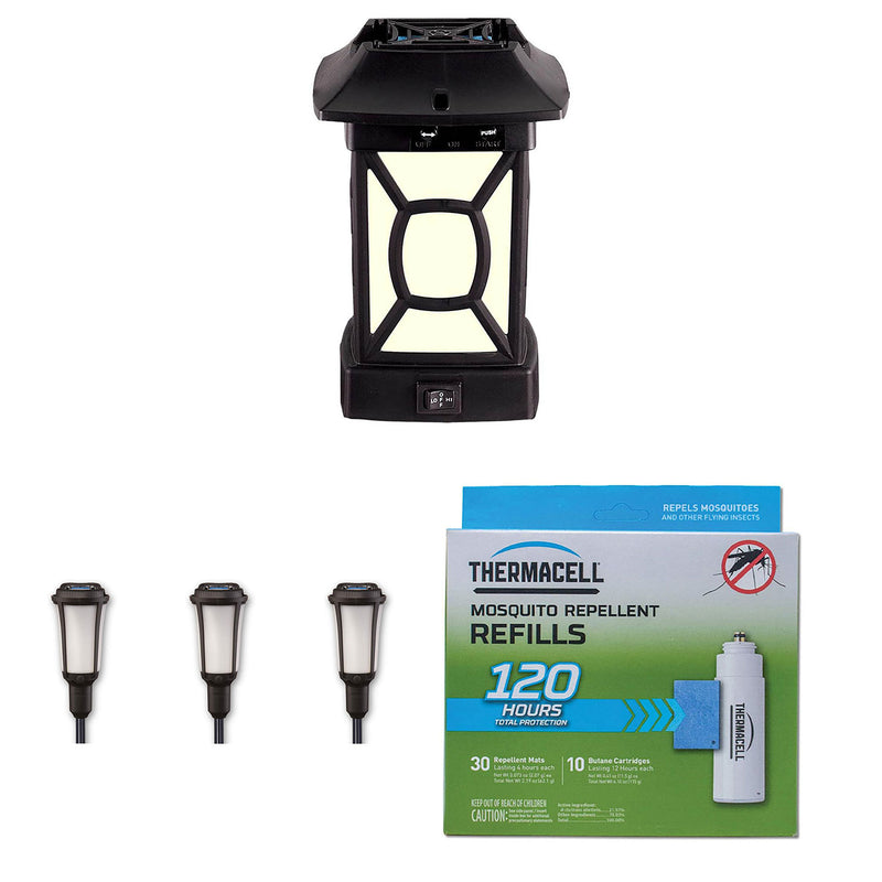 Thermacell Insect Repeller Lantern & Mosquito Torch (3 Pack) & Repellent Refill