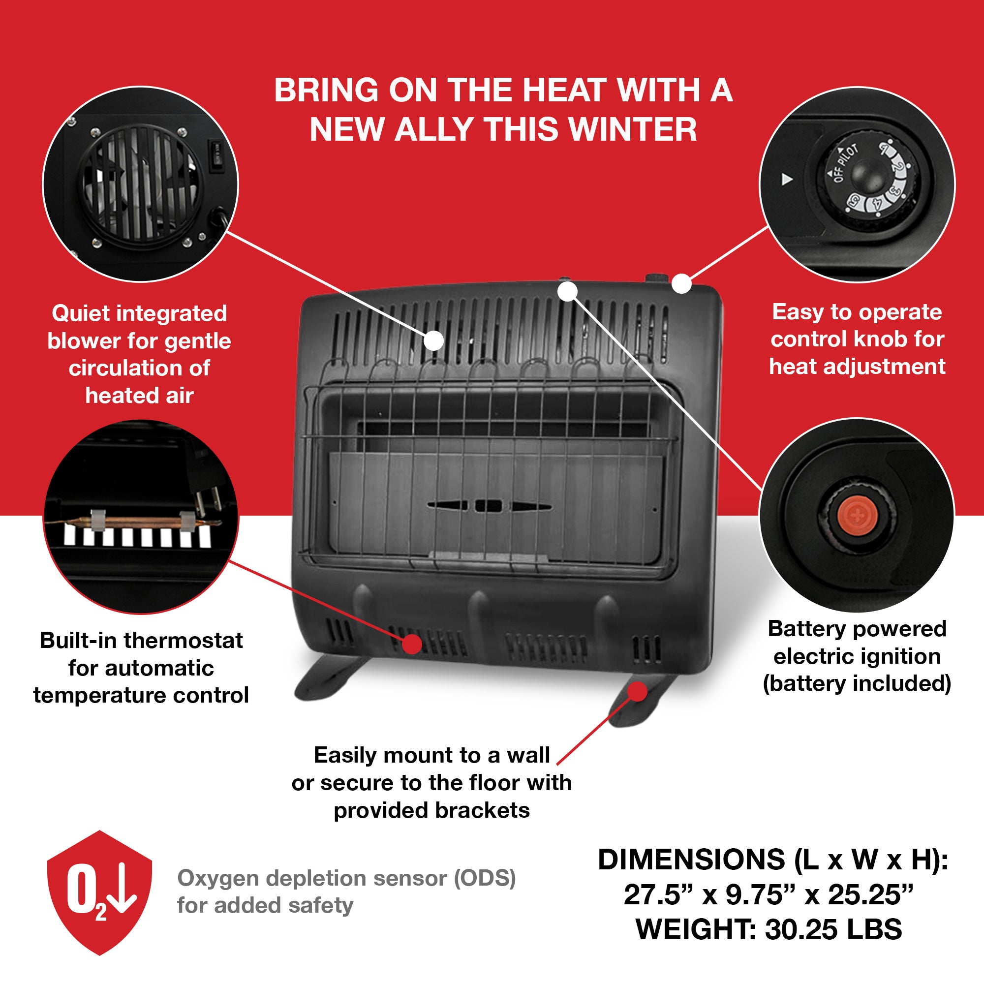 Mr Heater 30000 BTU Vent Free Blue Flame Natural Gas Space Heater (Used) - VMInnovations