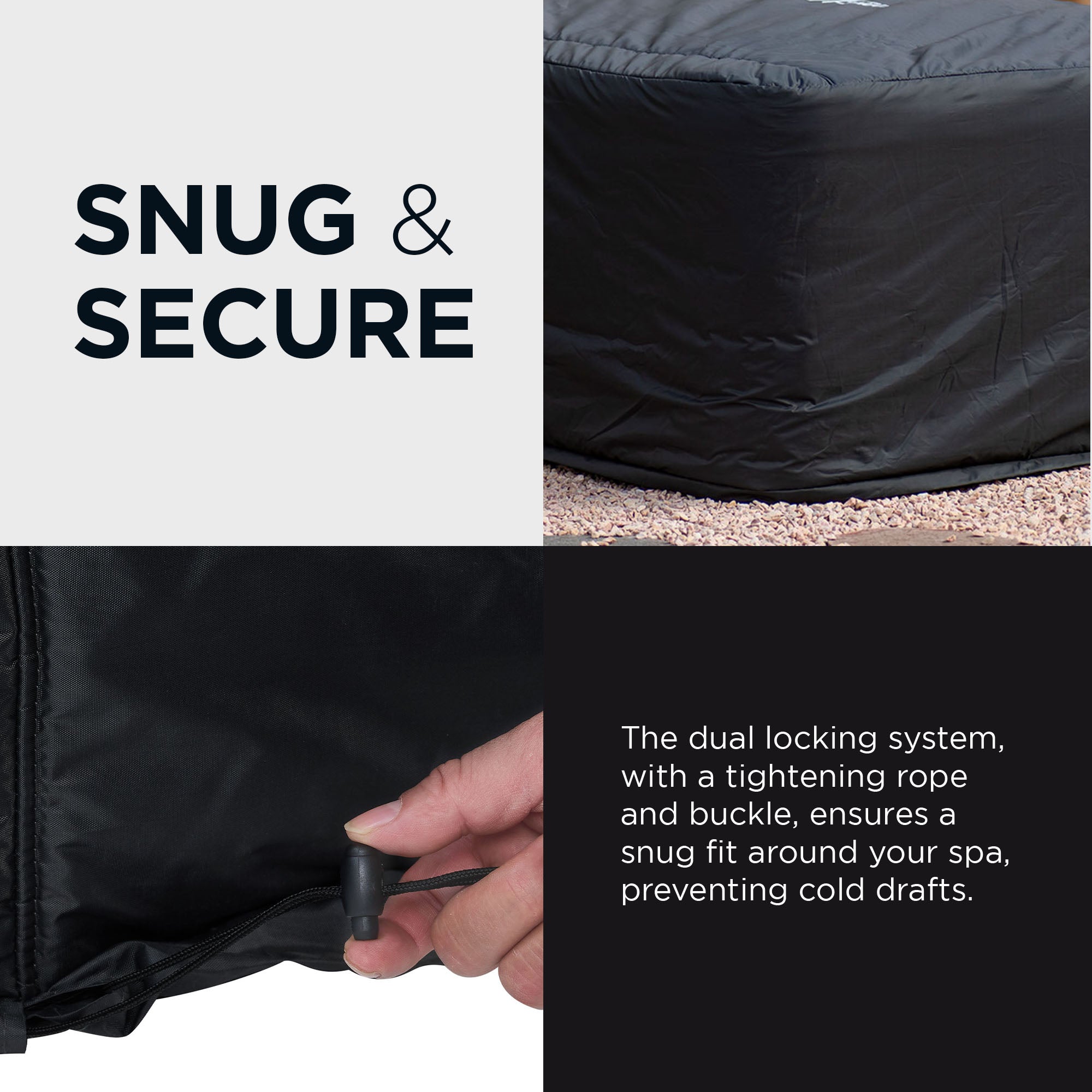 MSpa Thermal Cover Designed for OSLO Model with Tightening Rope and Buckle, Gray