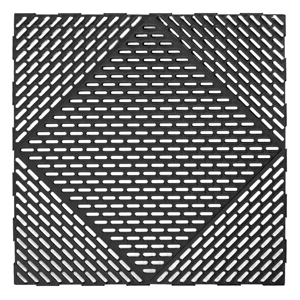 EasyTile 12 Pack Interlocking Modular Tiles with Drainage, 18x18 Inches, Black