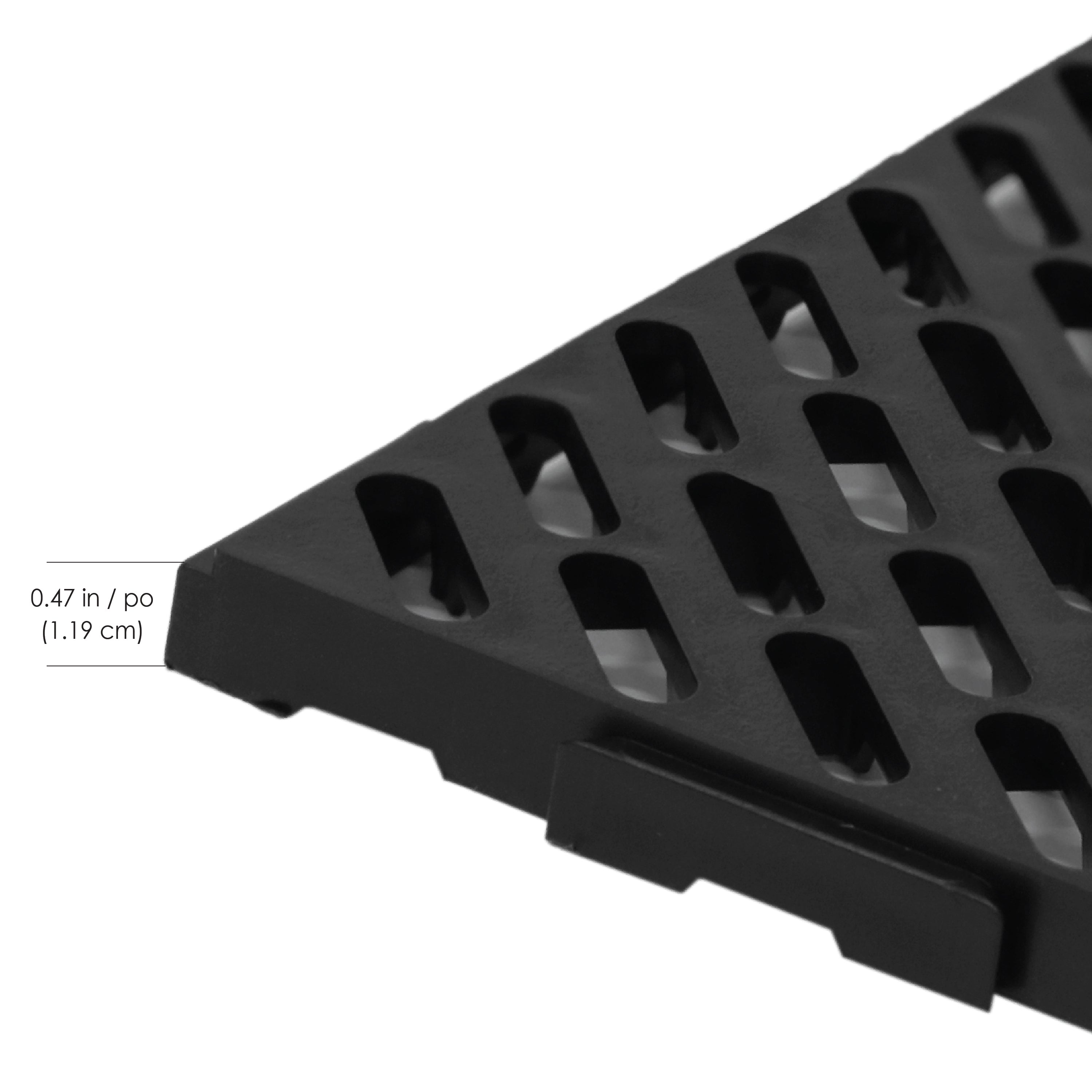 EasyTile 12 Pack Interlocking Modular Tiles with Drainage, 18x18 Inches, Black