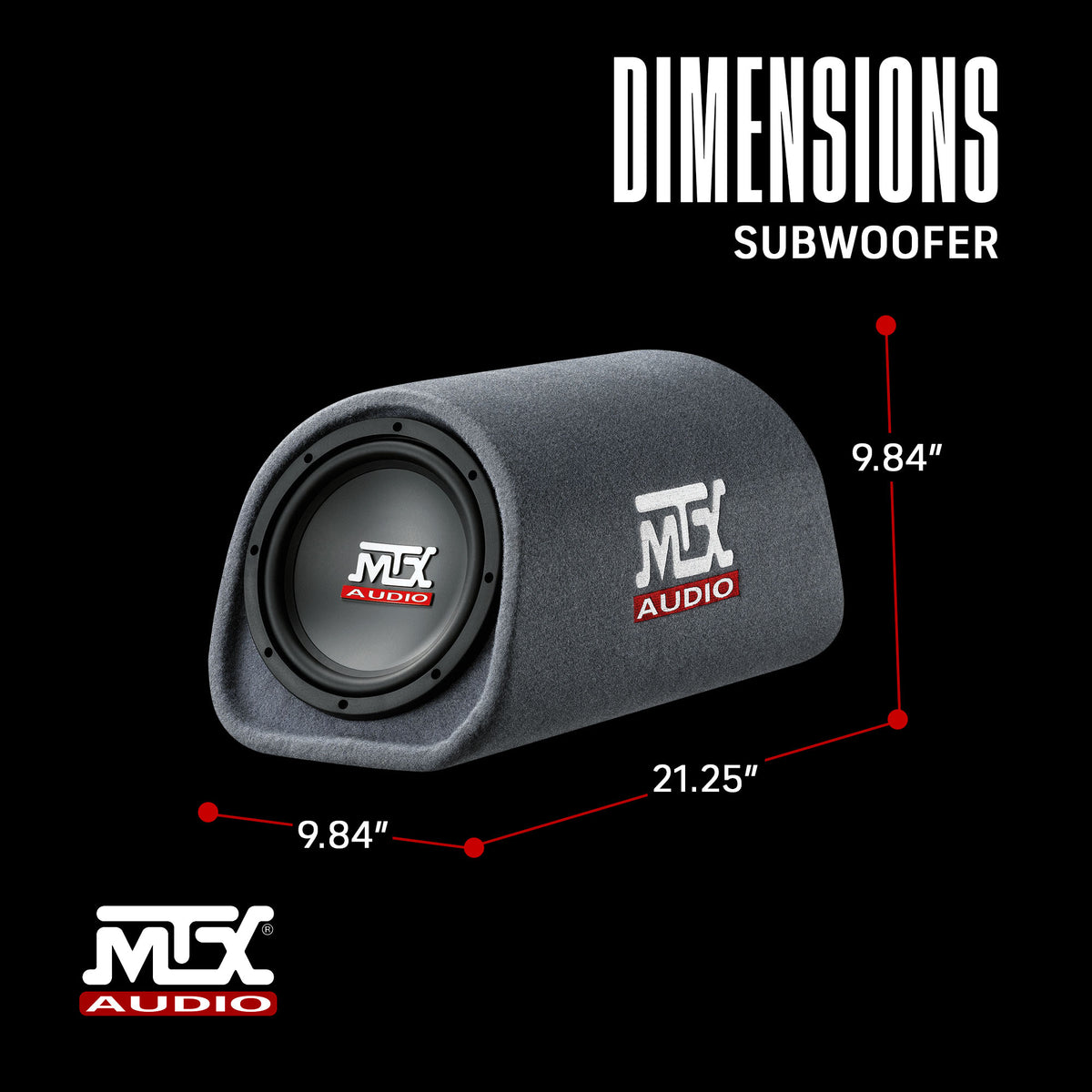 MTX AUDIO RT8PT 8" 240W Car Loaded Subwoofer Enclosure Amplified Tube Box Vented