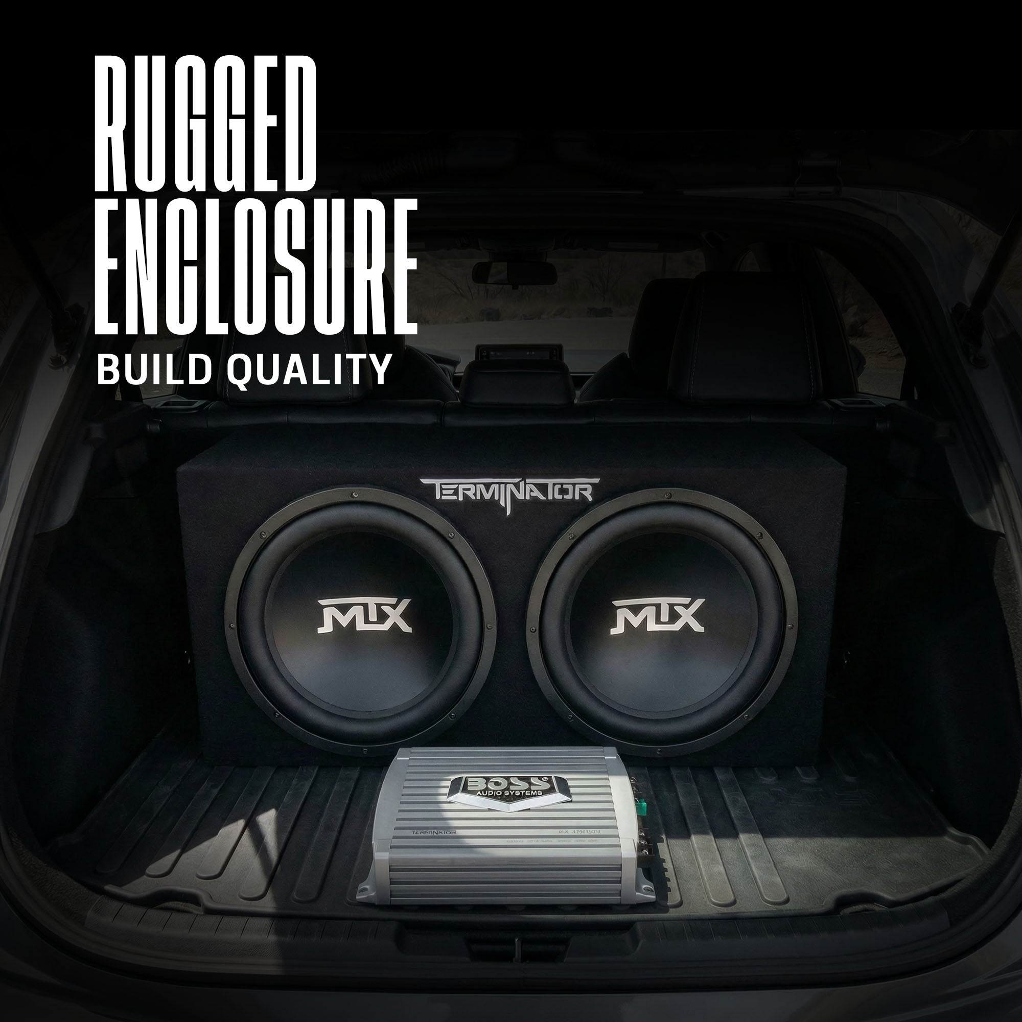 MTX TNE212D 12" 1200W Dual Loaded Subwoofer Box + 1500W Amplifier + Capacitor - VMInnovations