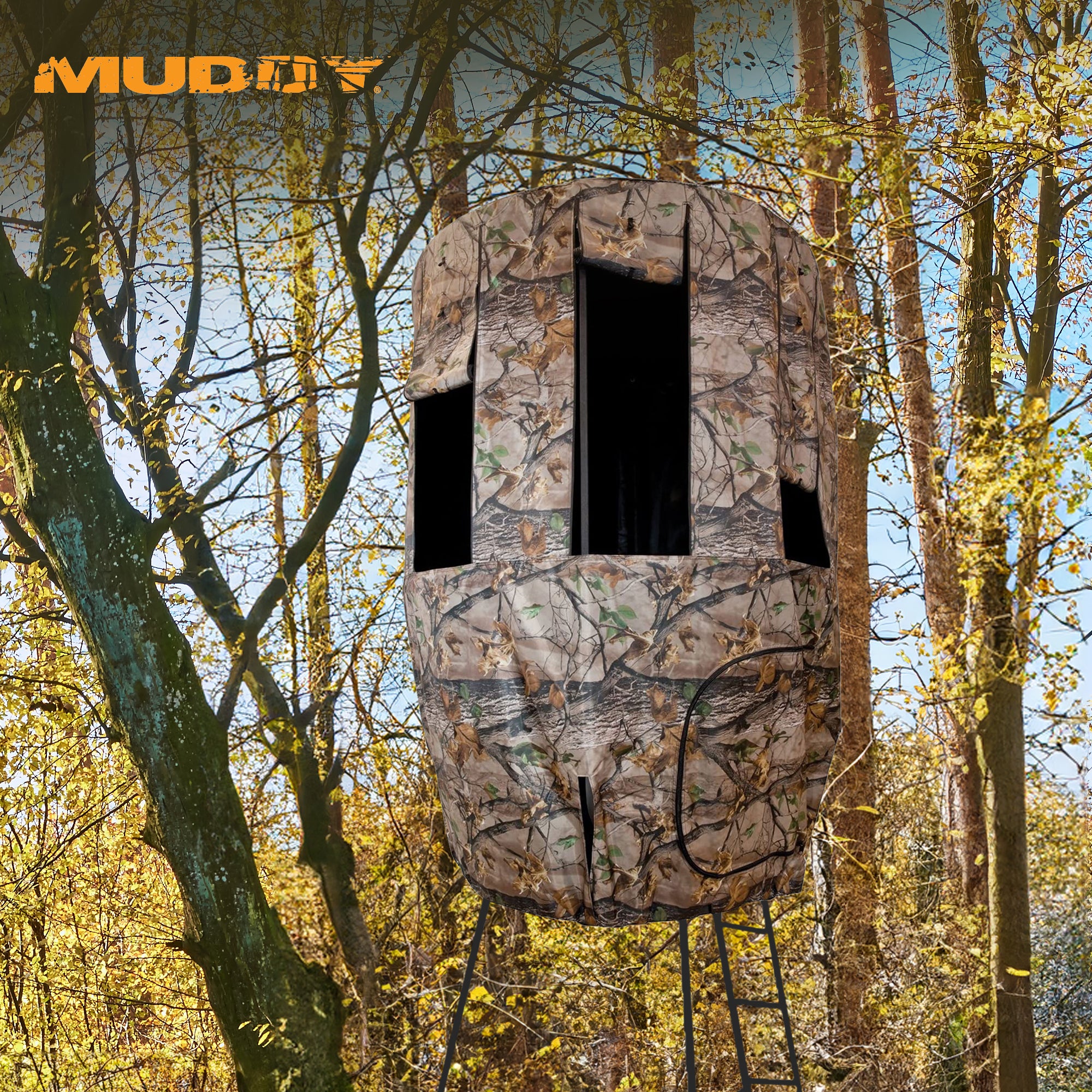 Muddy Roof Kit Hunting Gear, Hunting Blind w/ 8 Windows for Liberty Tripod Stand - VMInnovations
