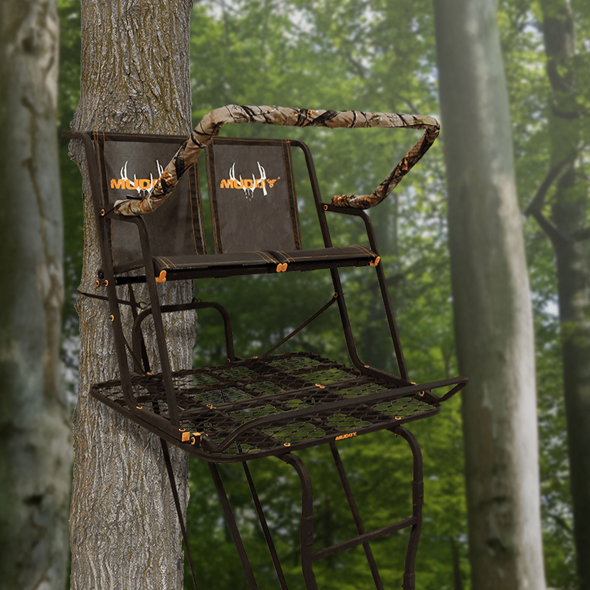 Muddy The Partner 17 Foot Hunting Ladderstand, 2 Person Climbing Tree Stand - VMInnovations