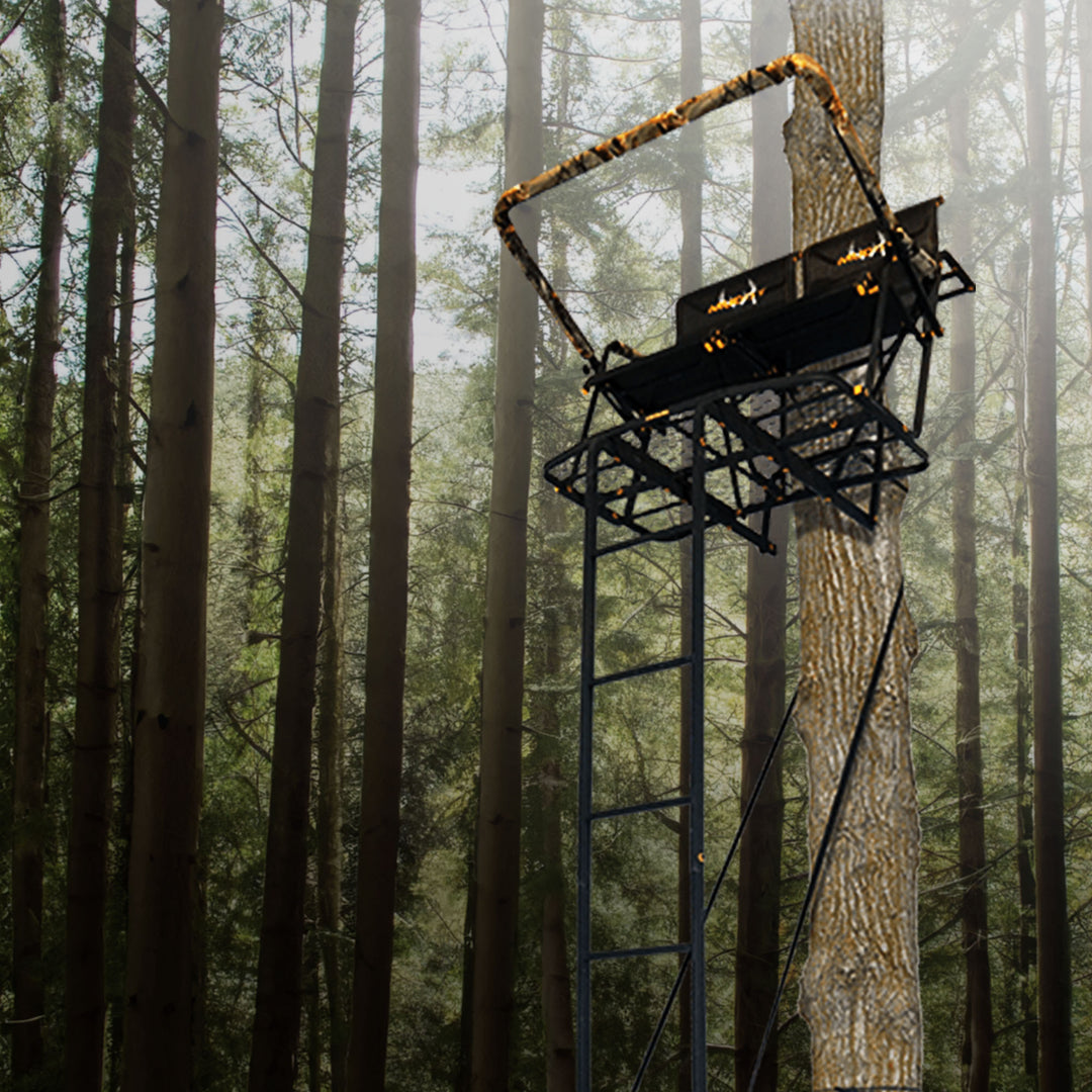 Muddy The Rebel 2.5, 17 Foot Hunting Ladderstand, 2 Person Climbing Tree Stand - VMInnovations