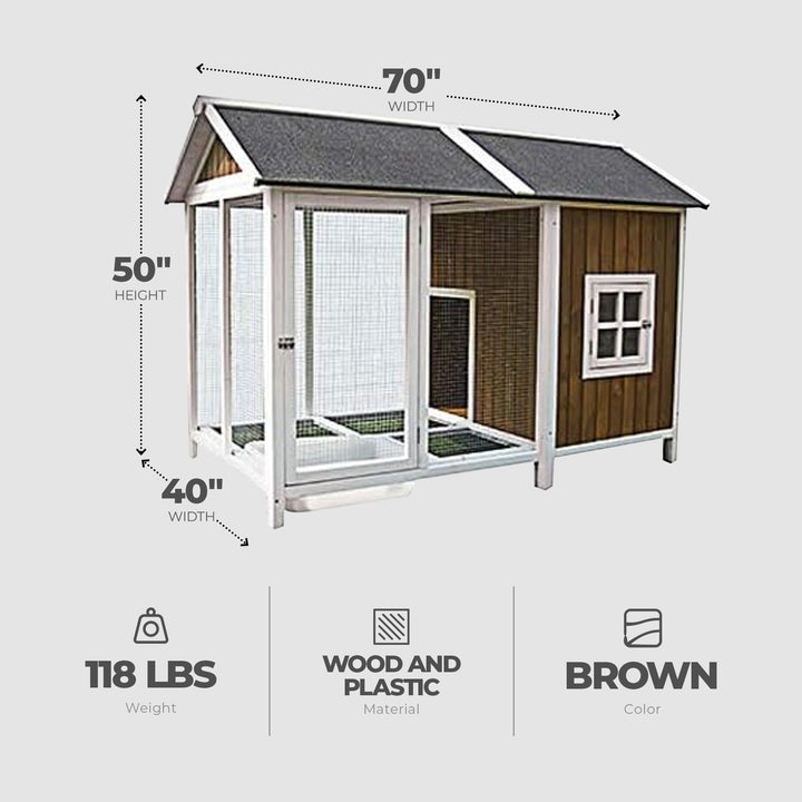 My Backyard Farm Duck House with Enclosed Bathing Pool, and Raised Run Area - VMInnovations