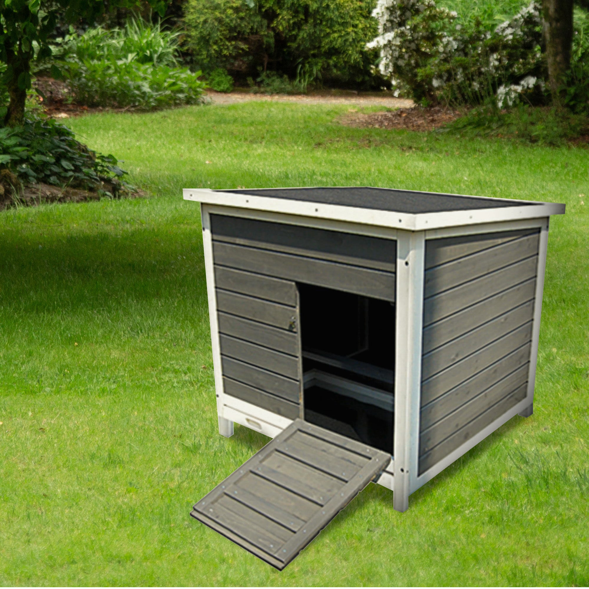 My Backyard Farm 29"x30"x27.9" Nesting & Roosting Box w/Tray, Gray (Open Box) - VMInnovations