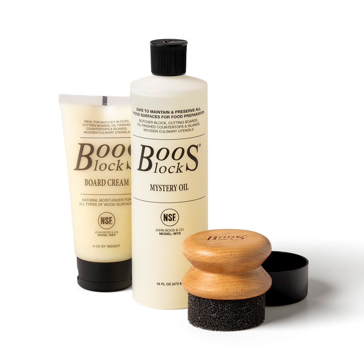 John Boos 3pc Maintenance Set with Mystery Oil, Board Cream, & Applicator (Used) - VMInnovations