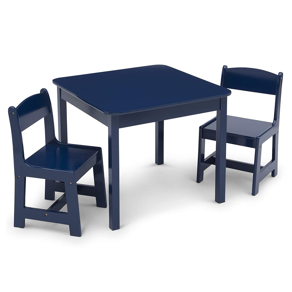 Delta Children MySize Wooden Table & Chairs for Toddlers, Deep Blue (Open Box)