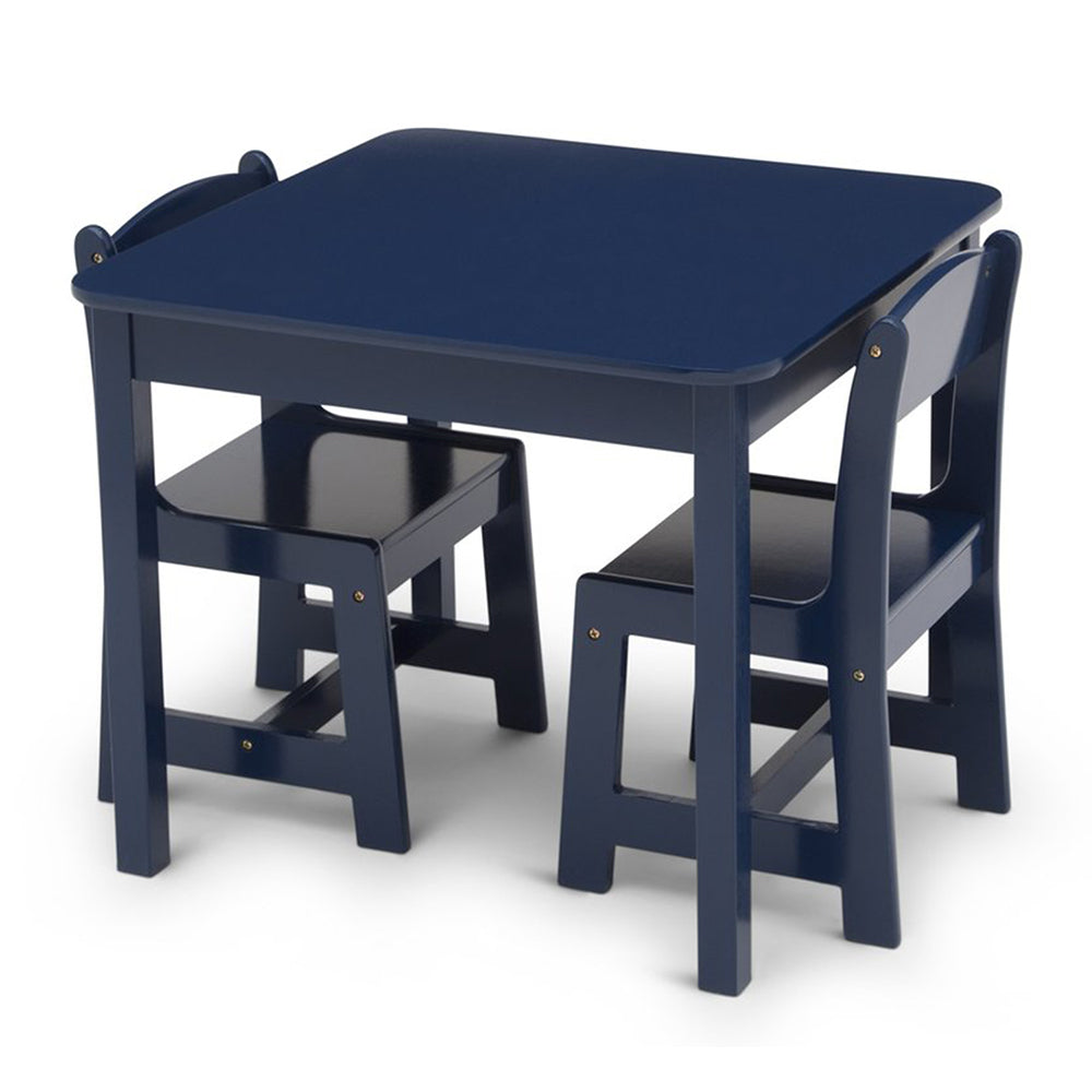 Delta Children MySize Wooden Table & Chairs for Toddlers, Deep Blue (Open Box)