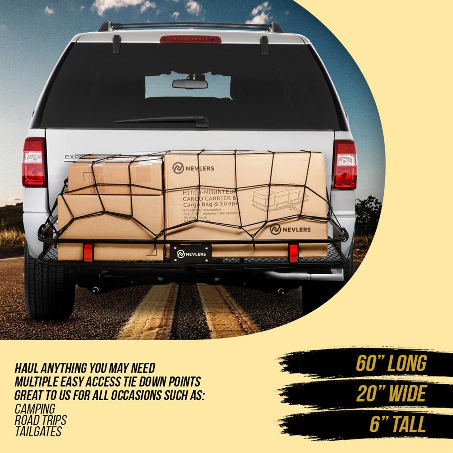 Nevlers Folding Hitch Mount Cargo Carrier w/Bag & Accessories (Open Box) - VMInnovations