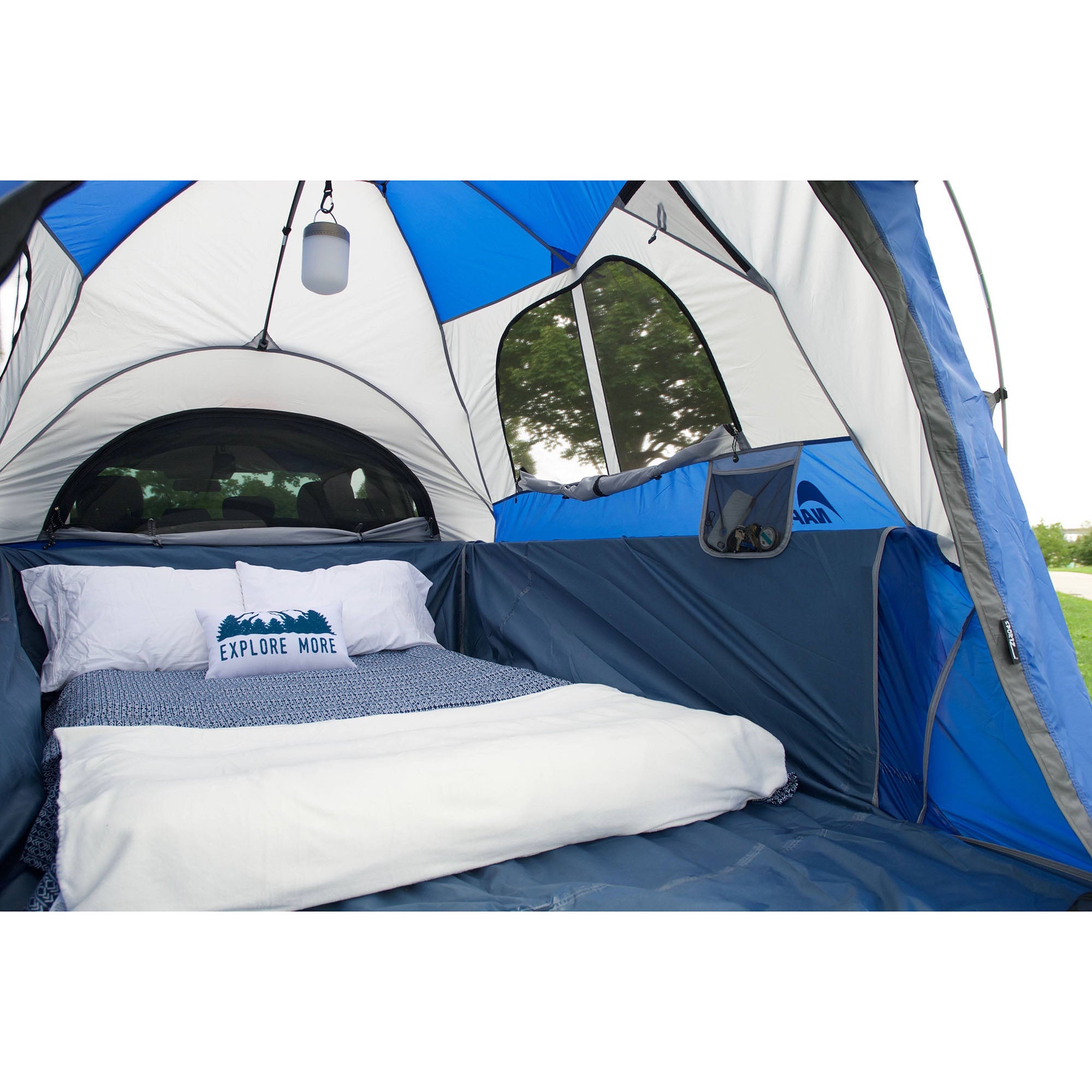 Napier Sportz Compact Truck Bed 2 Person Tent w/ Sun Awning, Blue (Open Box) - VMInnovations