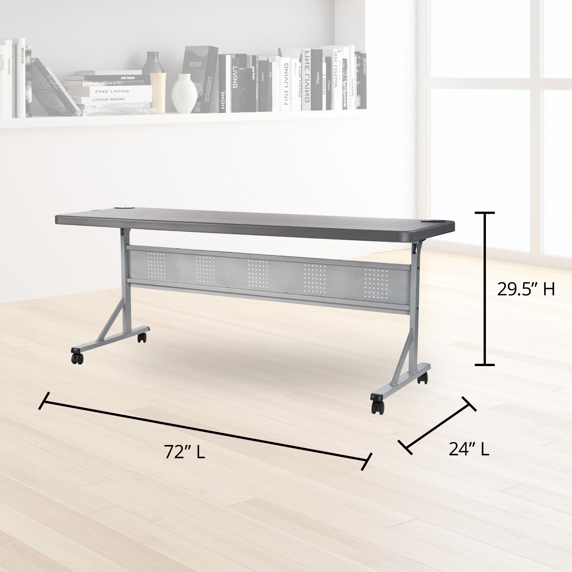 National Public Seating 24'x72' Flip N Store Training Table,Charcoal Slate(Used) - VMInnovations