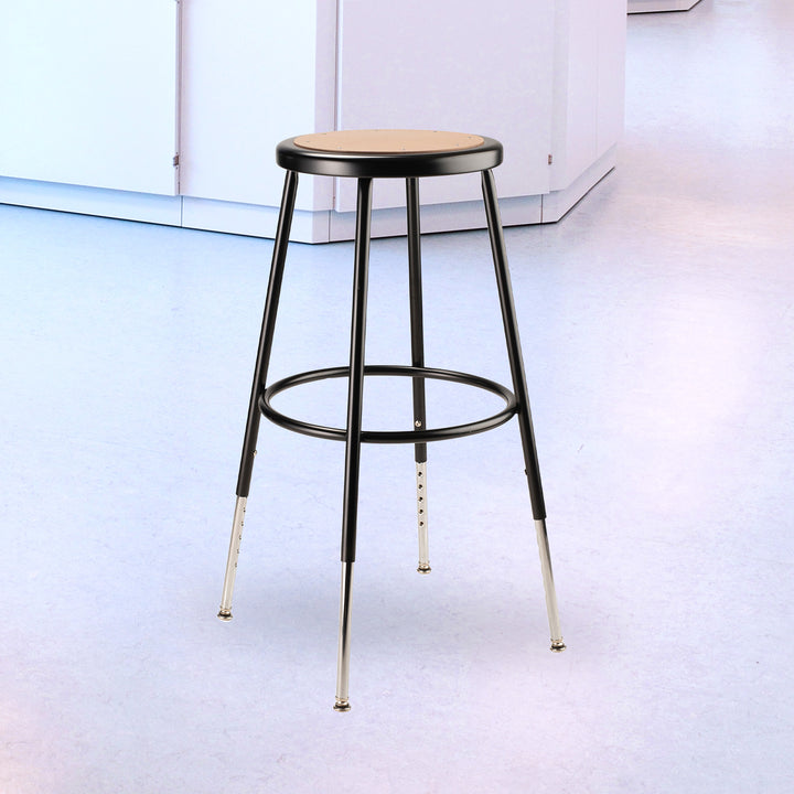 National Public Seating 6200 Series Heavy Duty 32.5" Adjustable Stool, Black - VMInnovations
