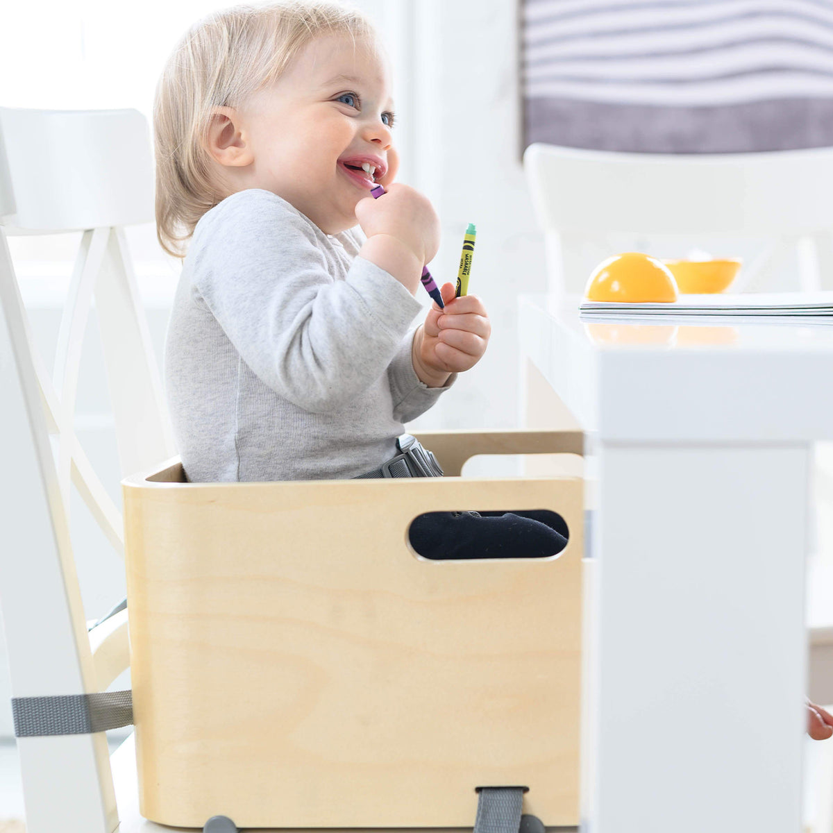 Little Partners MOD Baby Toddler Booster Seat with Cushion, Pears (Open Box)